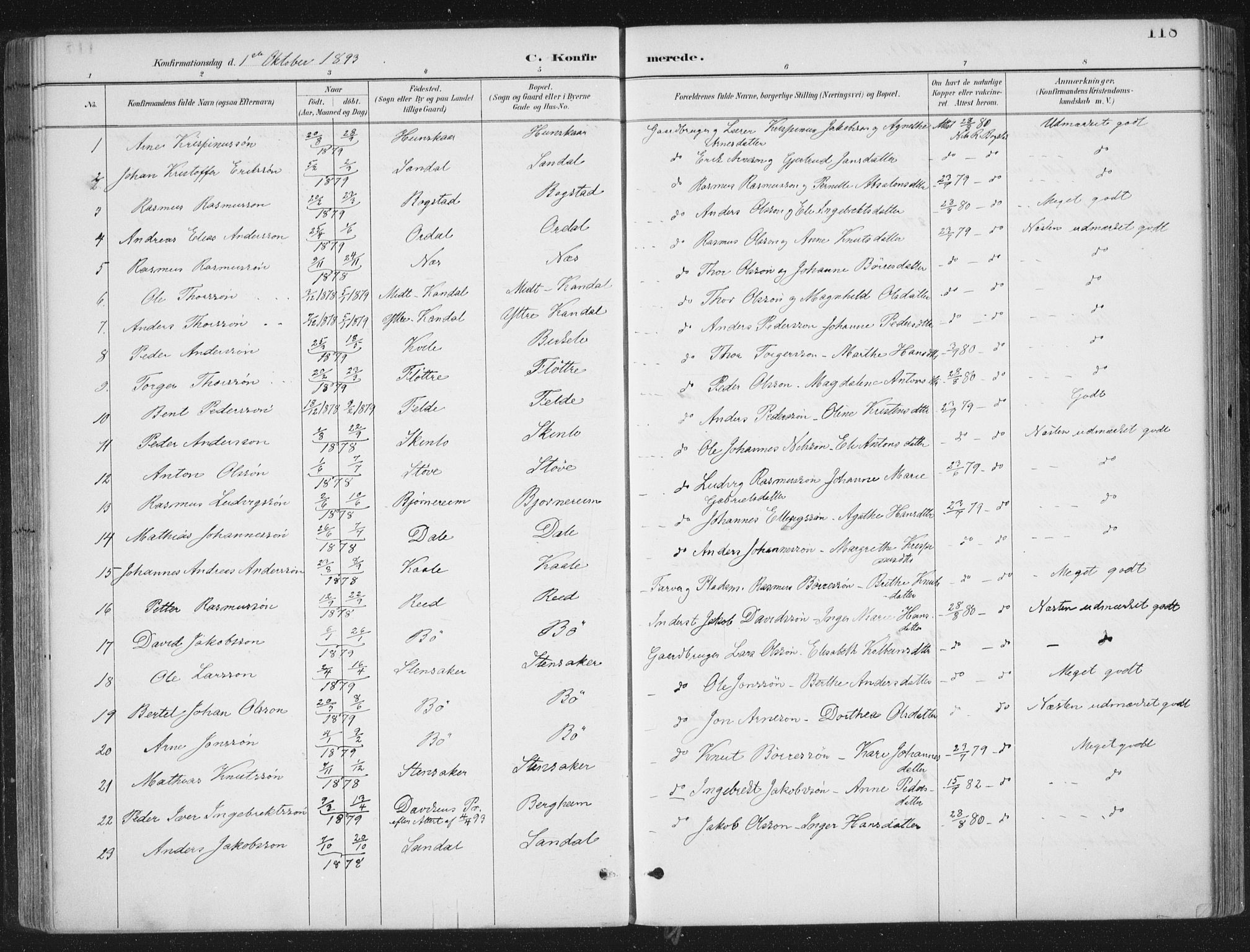 Gloppen sokneprestembete, AV/SAB-A-80101/H/Haa/Haac/L0002: Parish register (official) no. C  2, 1887-1904, p. 118