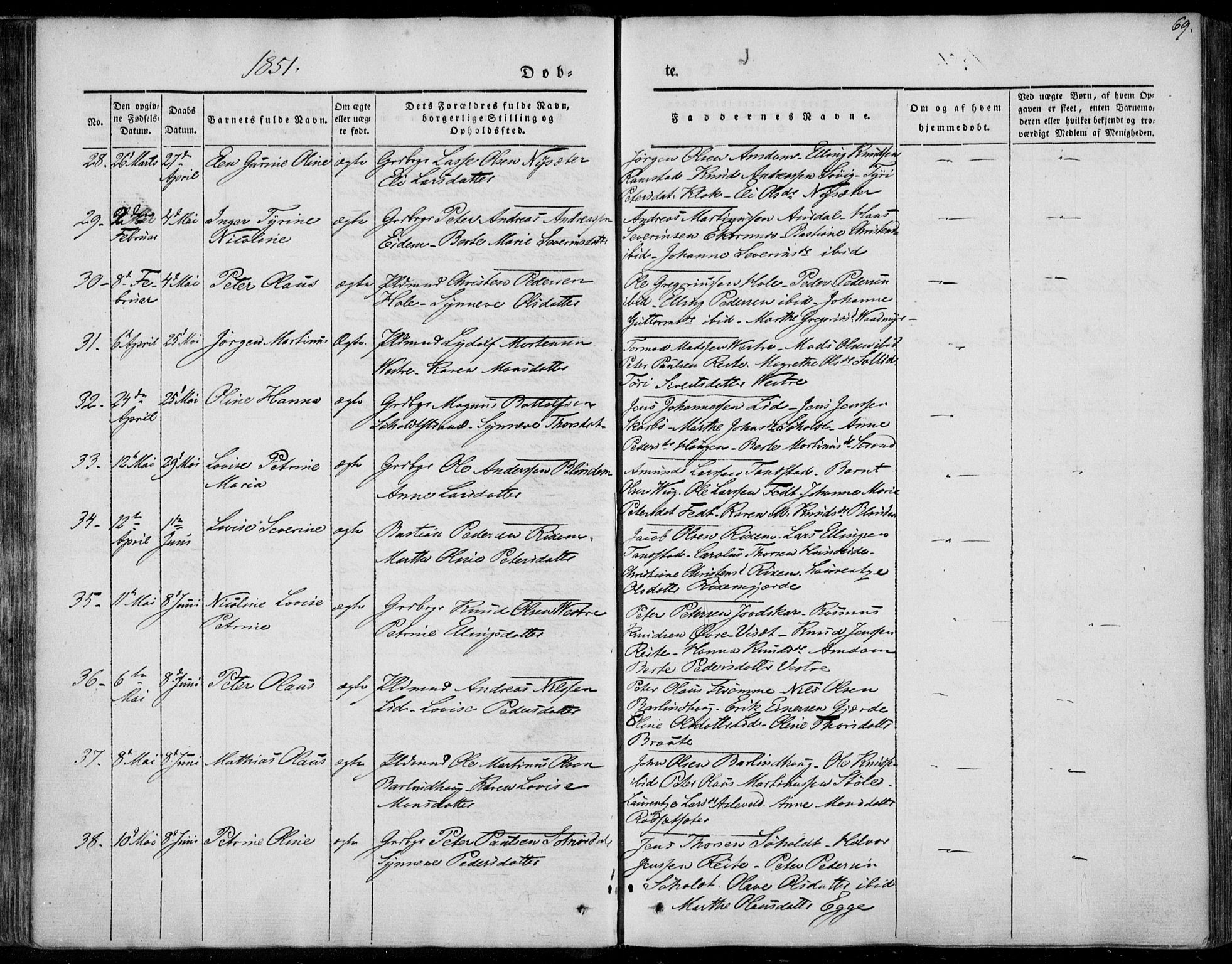 Ministerialprotokoller, klokkerbøker og fødselsregistre - Møre og Romsdal, AV/SAT-A-1454/522/L0312: Parish register (official) no. 522A07, 1843-1851, p. 69