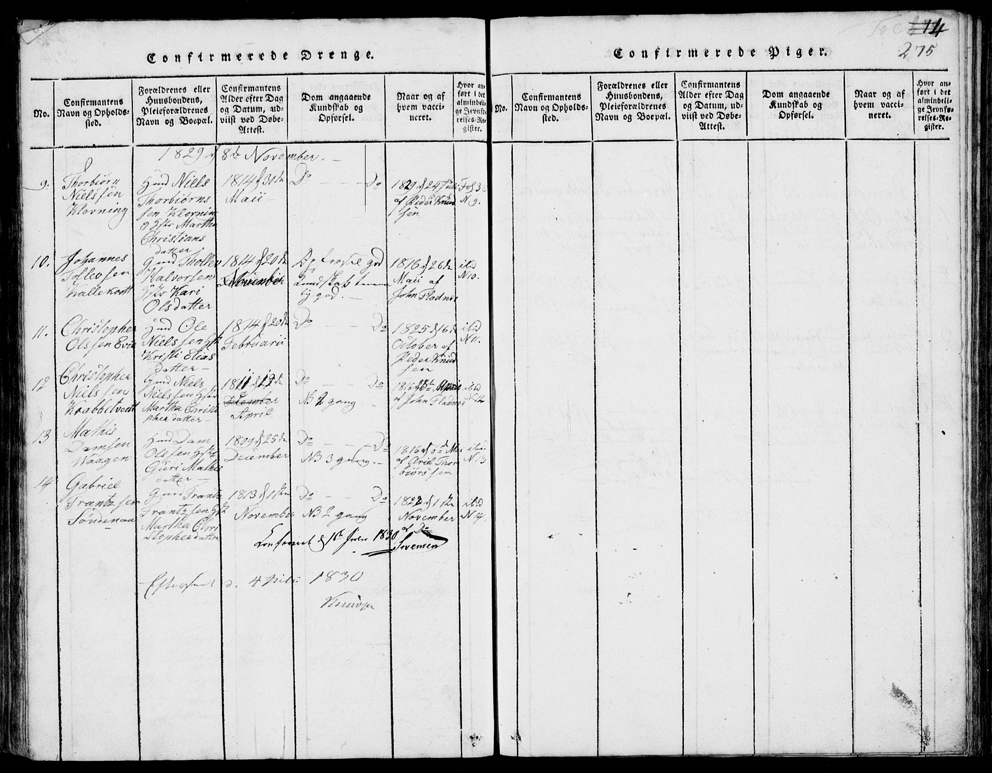 Skjold sokneprestkontor, AV/SAST-A-101847/H/Ha/Hab/L0002: Parish register (copy) no. B 2 /1, 1815-1830, p. 275