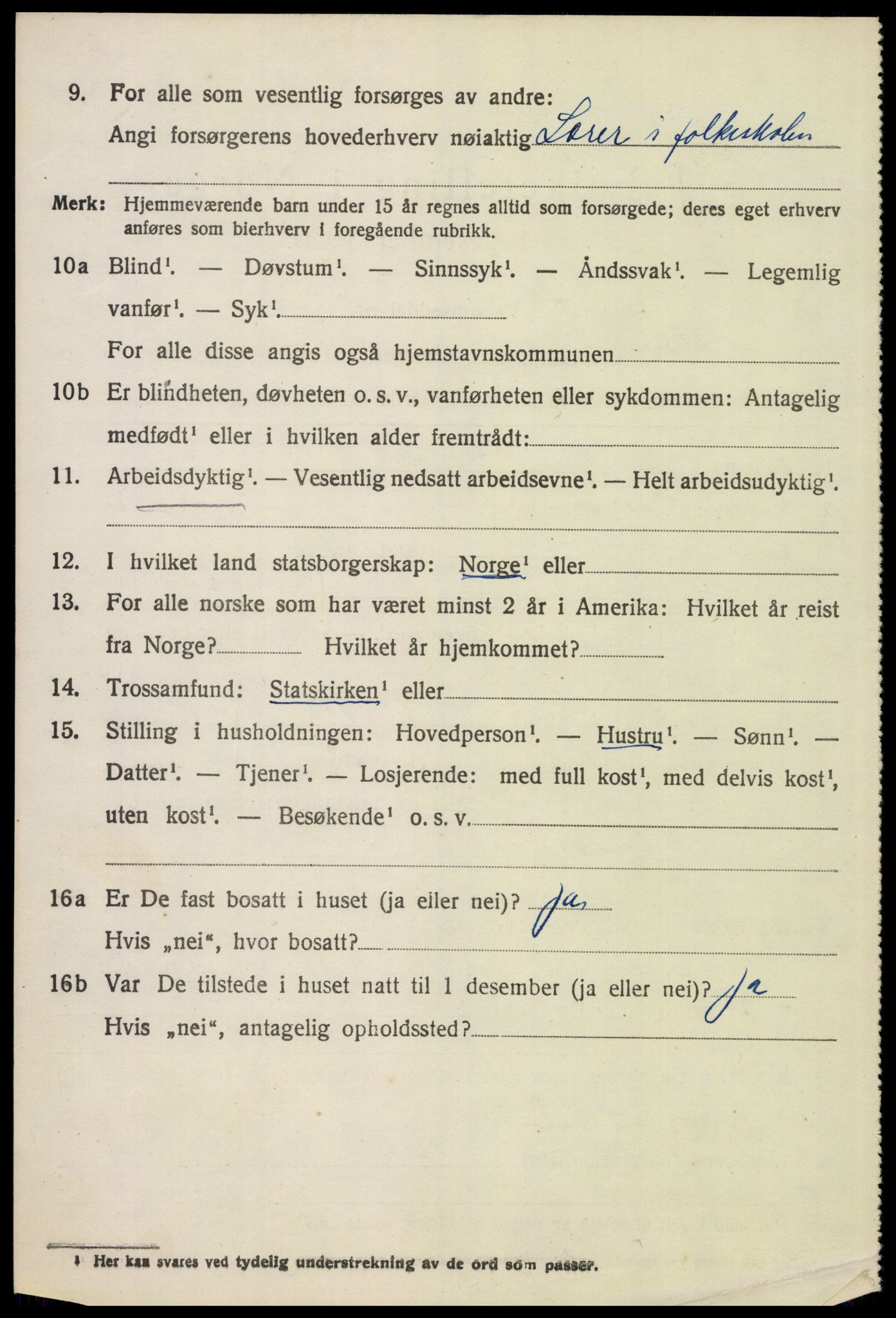 SAH, 1920 census for Elverum, 1920, p. 20795