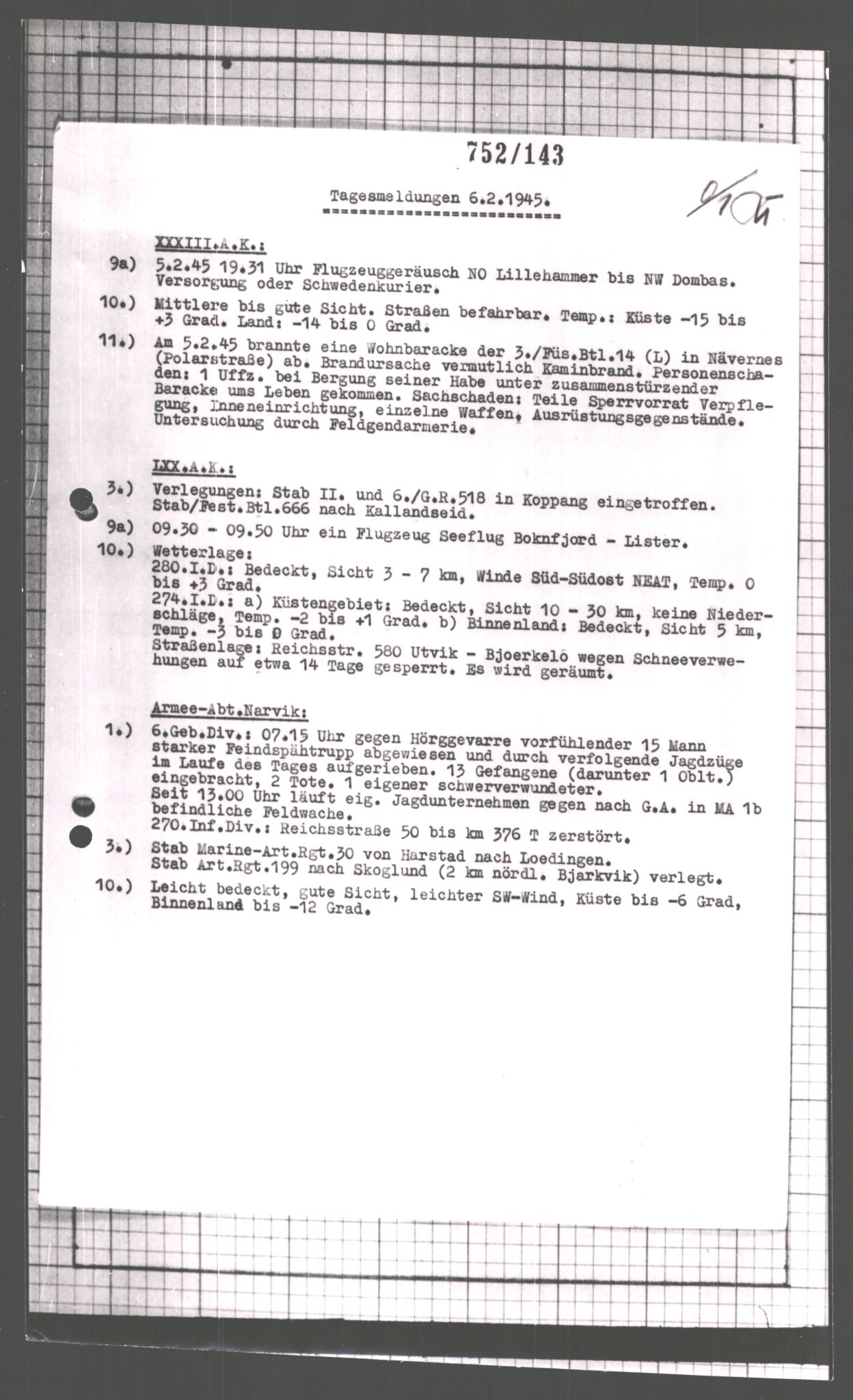 Forsvarets Overkommando. 2 kontor. Arkiv 11.4. Spredte tyske arkivsaker, AV/RA-RAFA-7031/D/Dar/Dara/L0007: Krigsdagbøker for 20. Gebirgs-Armee-Oberkommando (AOK 20), 1945, p. 172