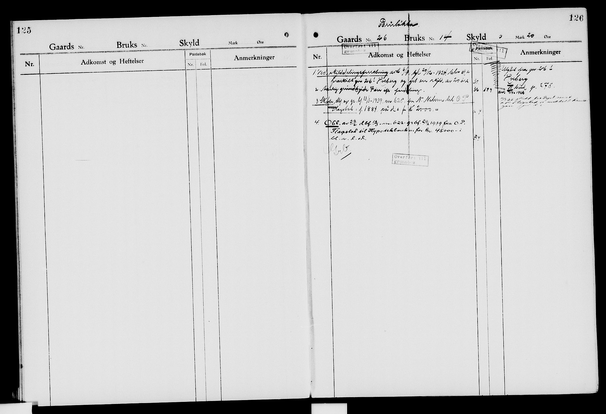Nord-Hedmark sorenskriveri, SAH/TING-012/H/Ha/Had/Hade/L0007: Mortgage register no. 4.7, 1924-1940, p. 125-126