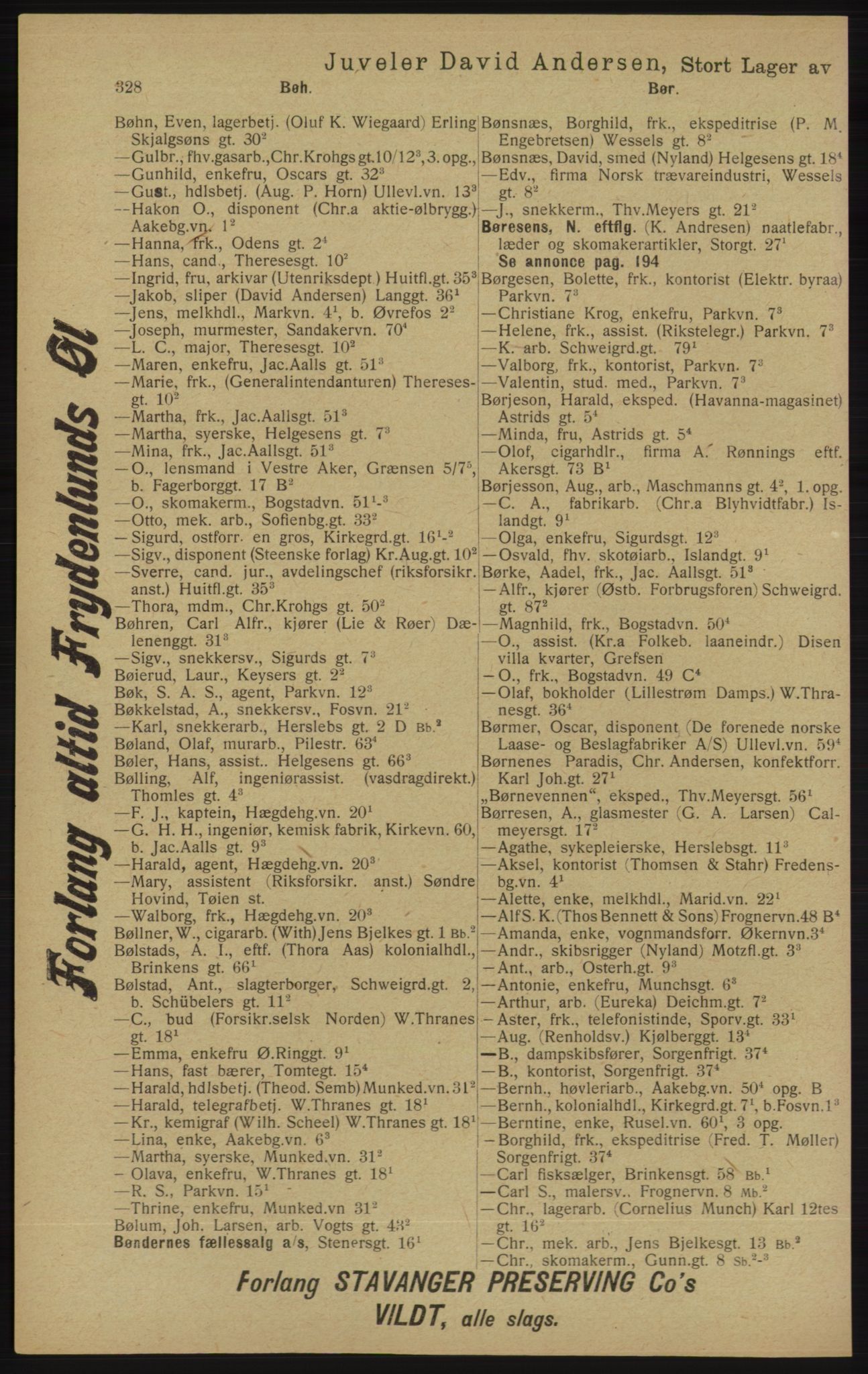 Kristiania/Oslo adressebok, PUBL/-, 1913, p. 340