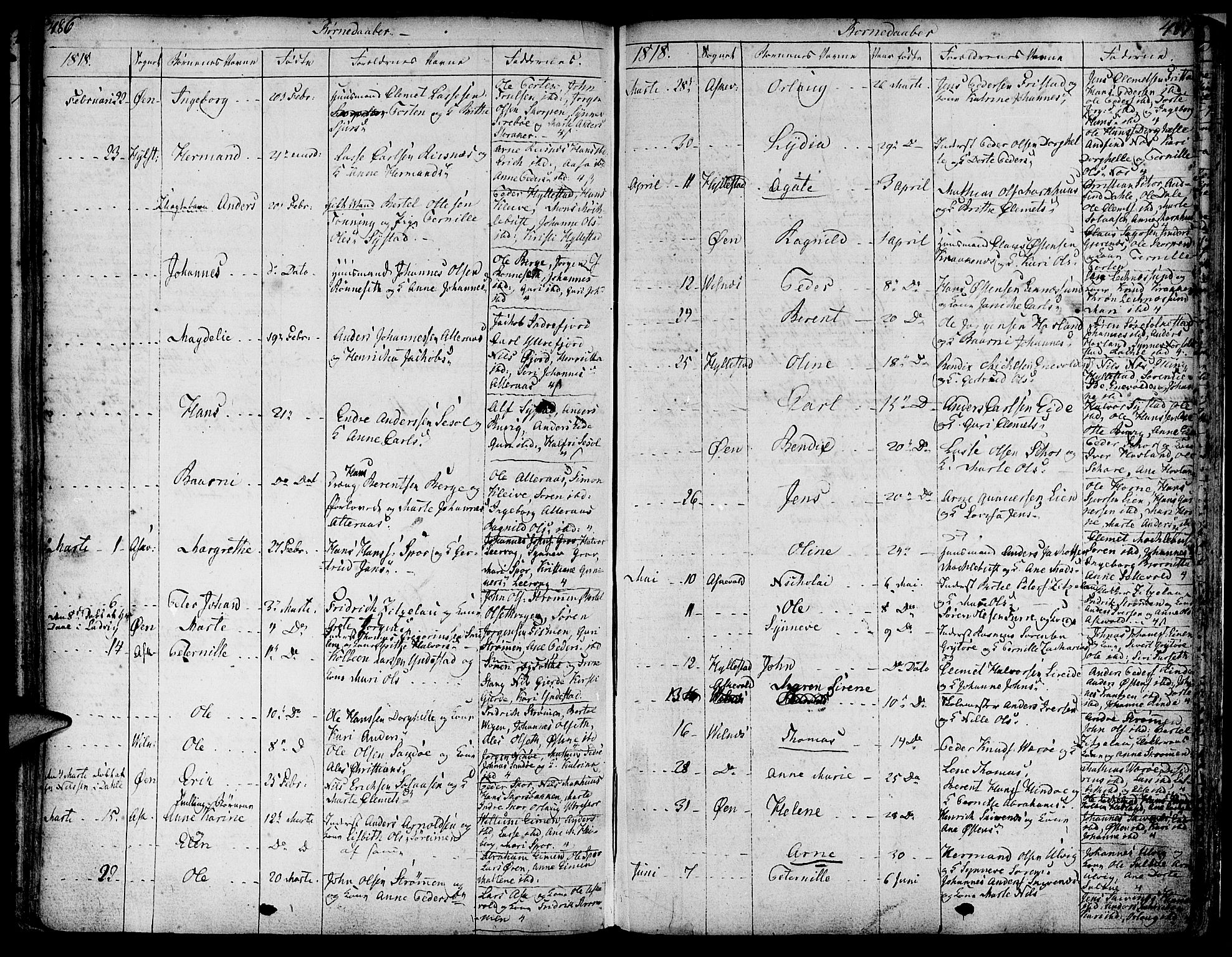 Askvoll sokneprestembete, SAB/A-79501/H/Haa/Haaa/L0009: Parish register (official) no. A 9, 1776-1821, p. 486-487