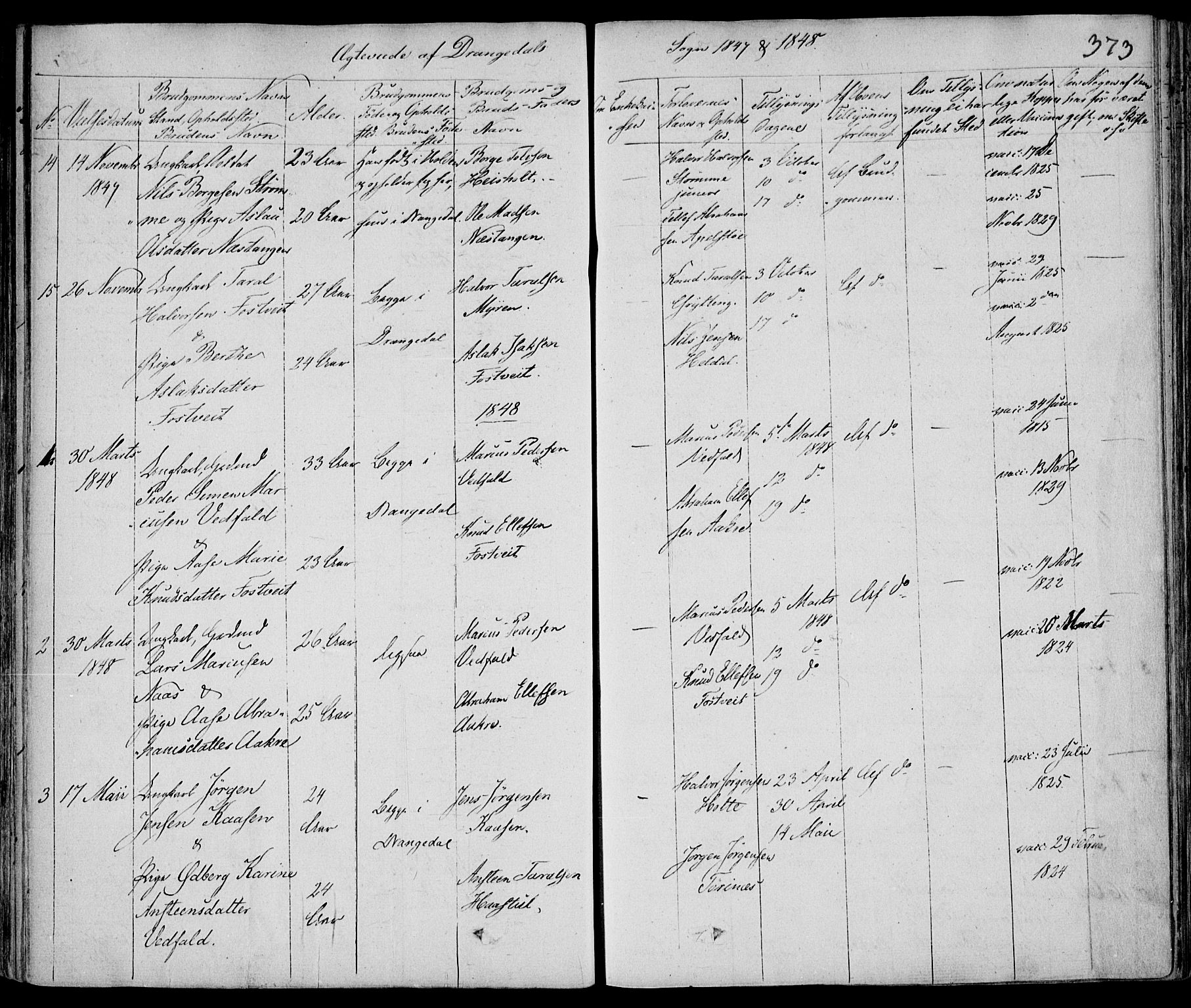 Drangedal kirkebøker, AV/SAKO-A-258/F/Fa/L0007a: Parish register (official) no. 7a, 1837-1856, p. 373