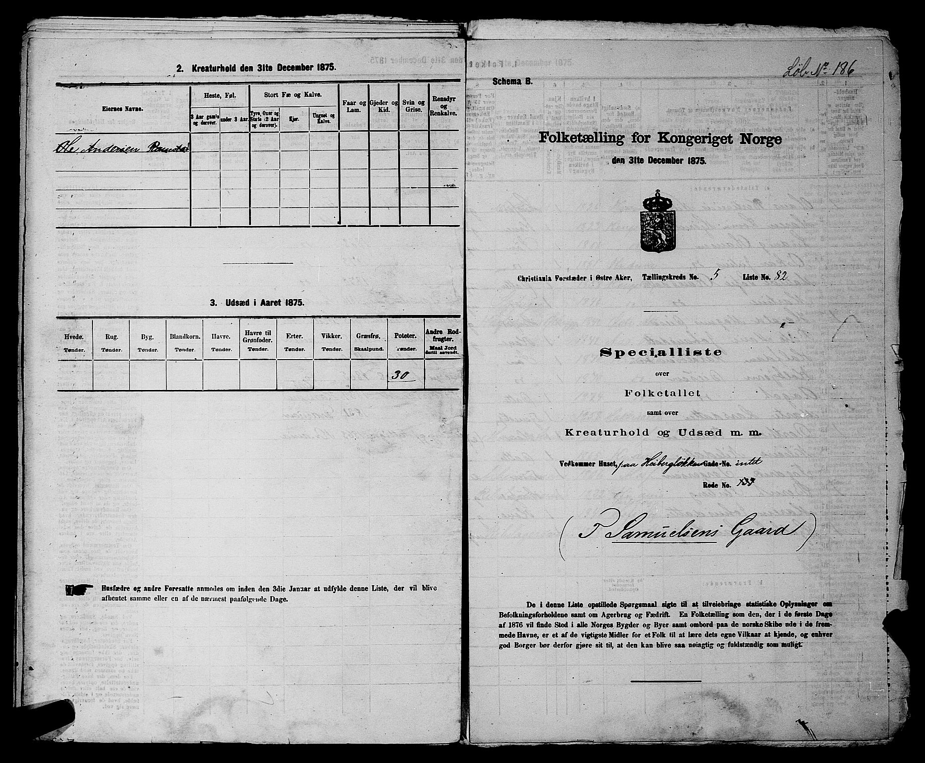 RA, 1875 census for 0218bP Østre Aker, 1875, p. 1556