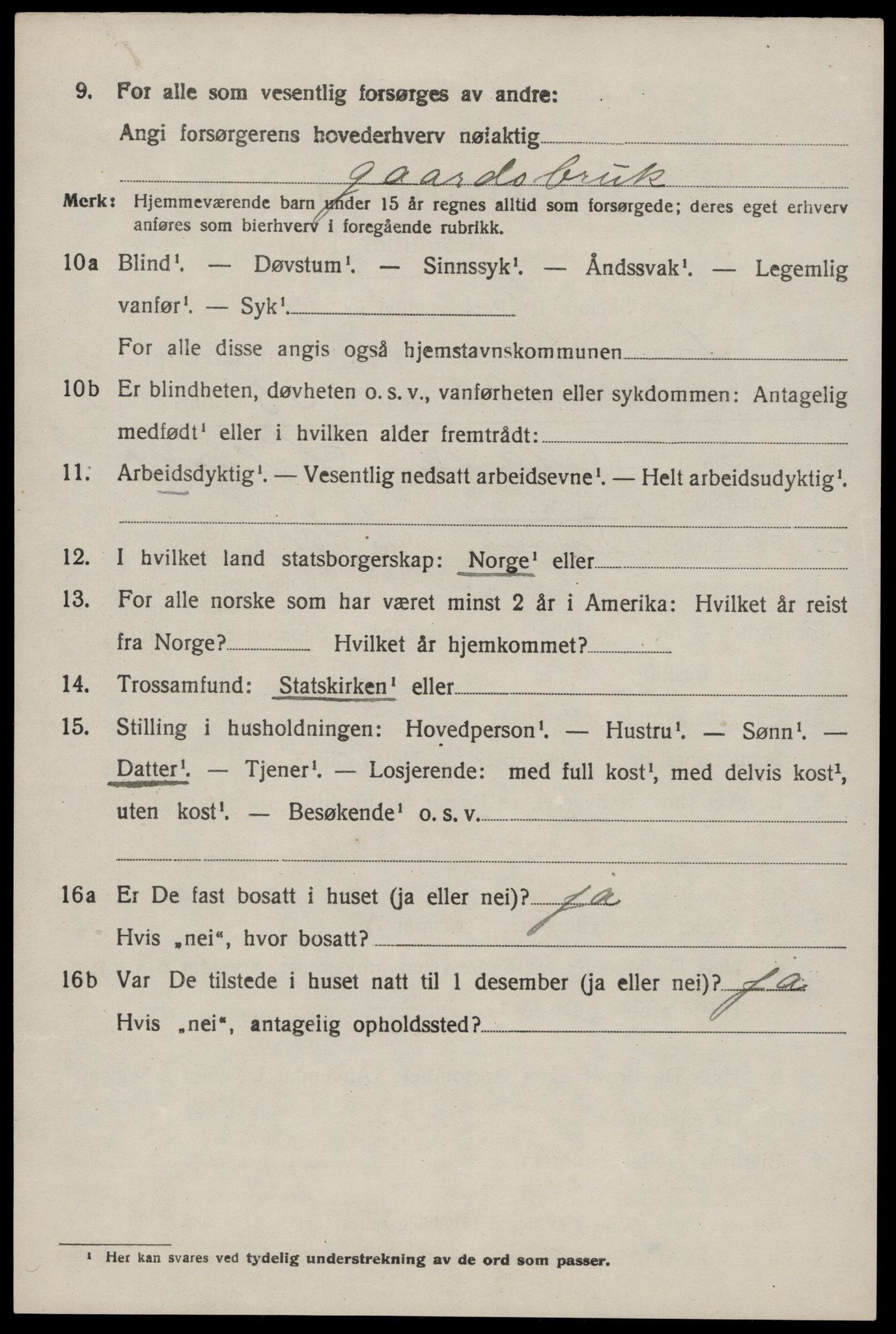 SAST, 1920 census for Finnøy, 1920, p. 3259