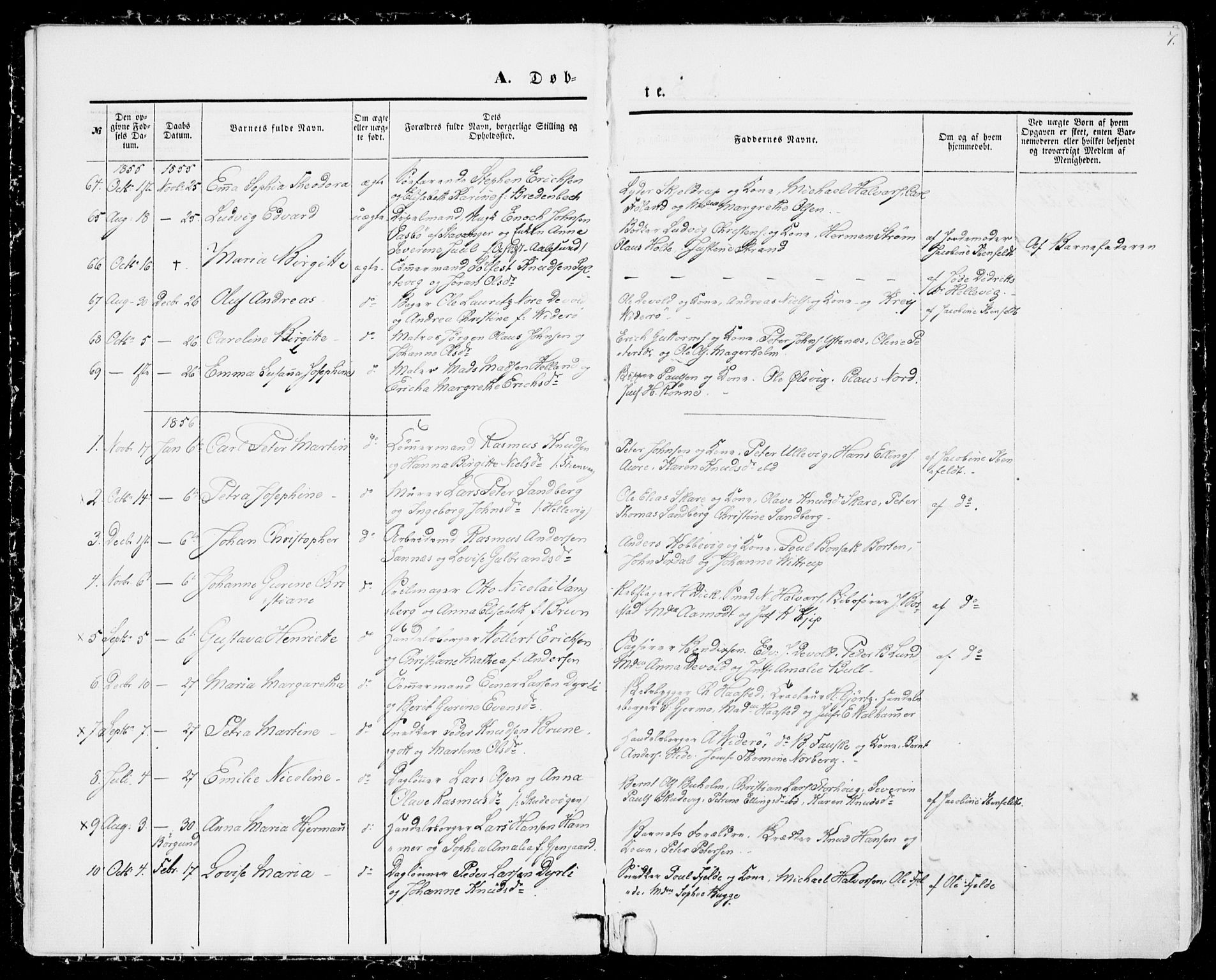 Ministerialprotokoller, klokkerbøker og fødselsregistre - Møre og Romsdal, SAT/A-1454/529/L0451: Parish register (official) no. 529A01, 1855-1863, p. 7