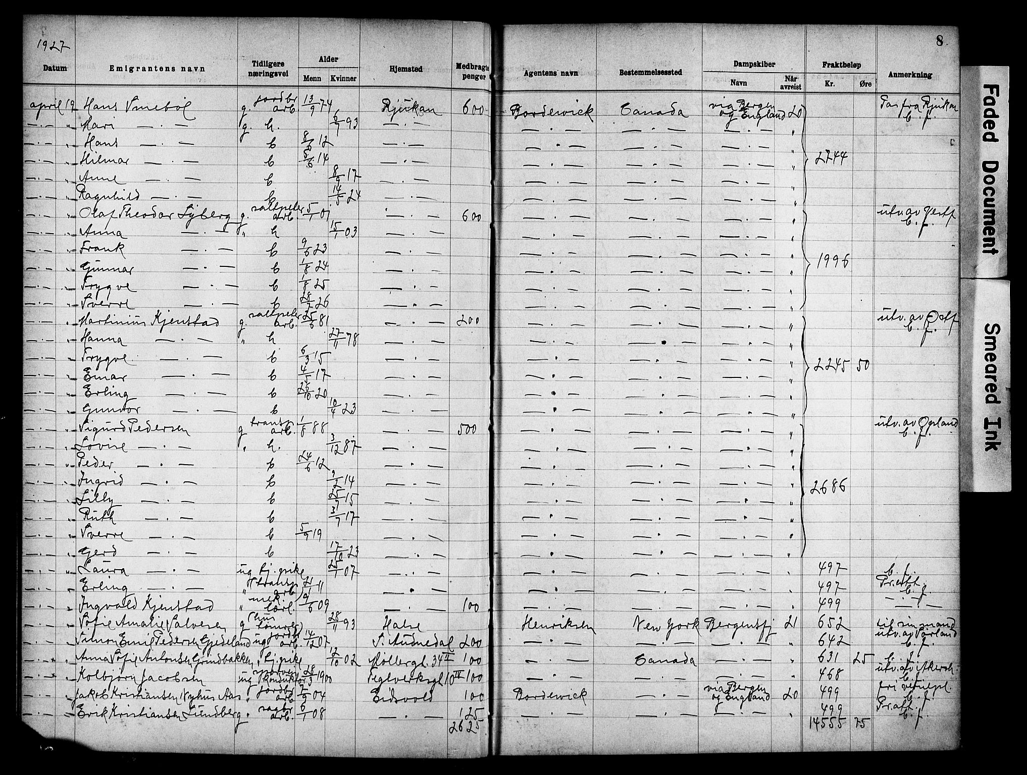 Oslo politidistrikt, SAO/A-10085/E/Ee/Eef/L0038: Emigrantprotokoll, 1927-1931, p. 8