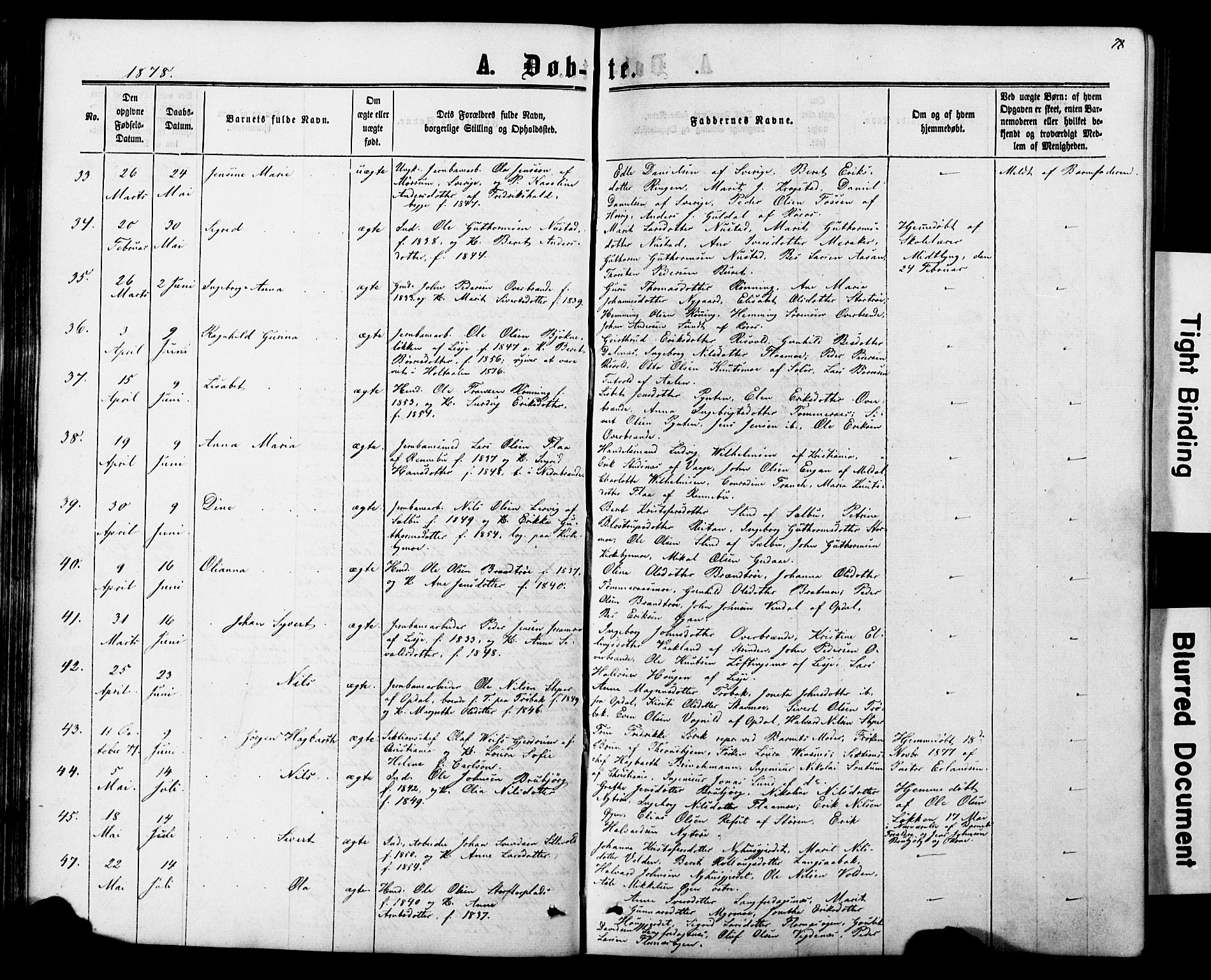 Ministerialprotokoller, klokkerbøker og fødselsregistre - Nord-Trøndelag, AV/SAT-A-1458/706/L0049: Parish register (copy) no. 706C01, 1864-1895, p. 78