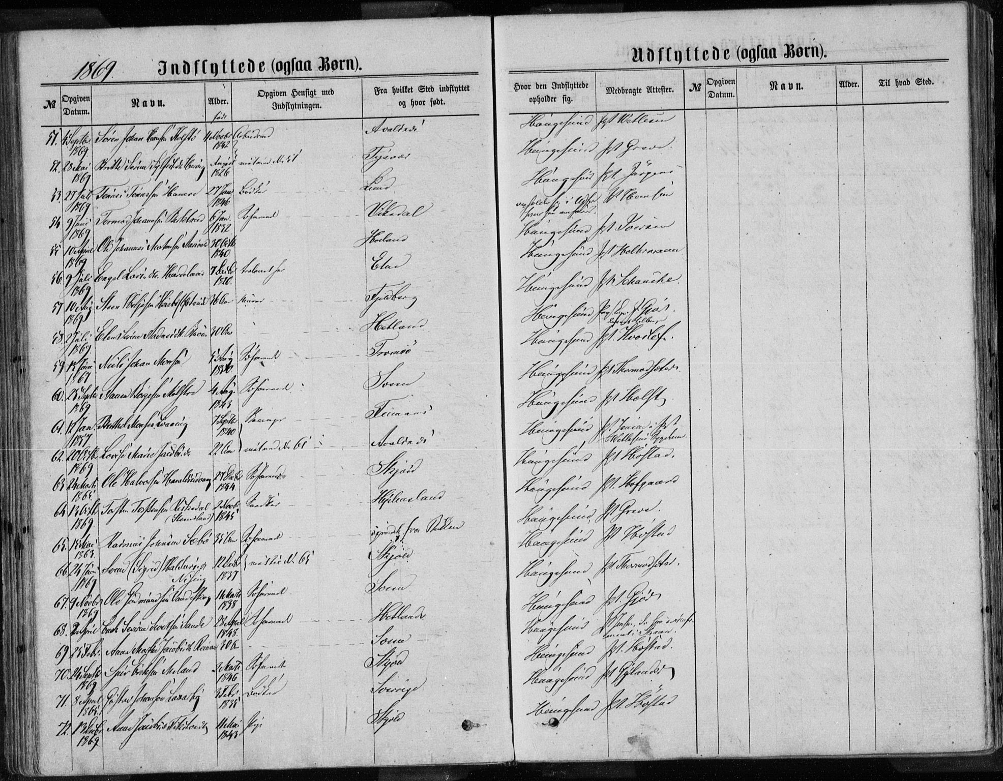 Torvastad sokneprestkontor, AV/SAST-A -101857/H/Ha/Haa/L0013: Parish register (official) no. A 12.2, 1867-1877