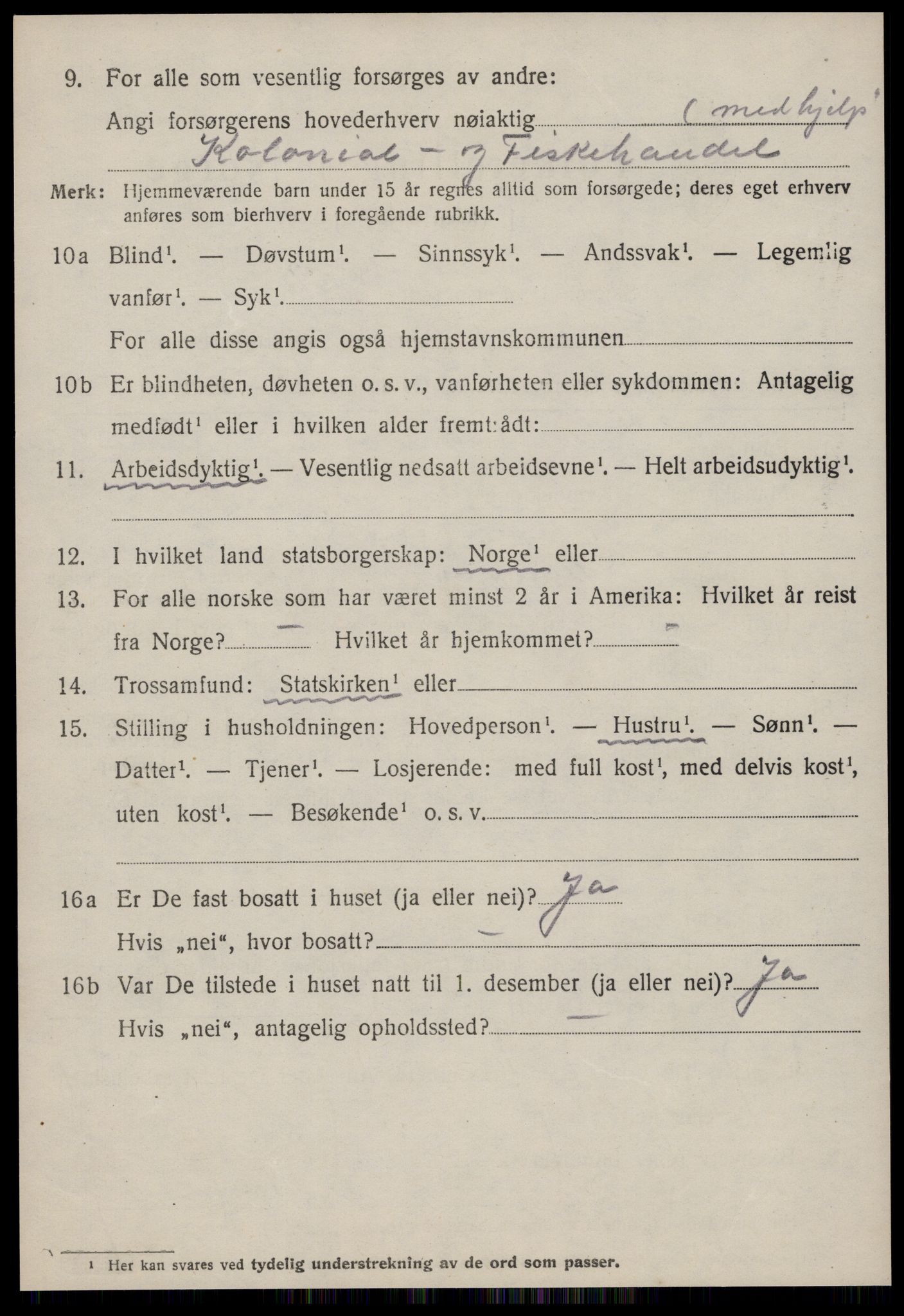 SAT, 1920 census for Sandøy, 1920, p. 2487