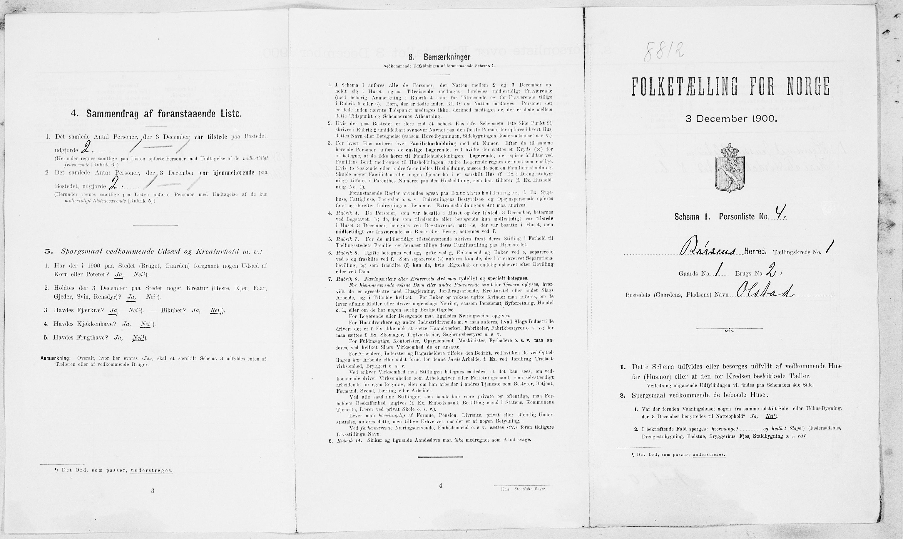 SAT, 1900 census for Børsa, 1900, p. 22