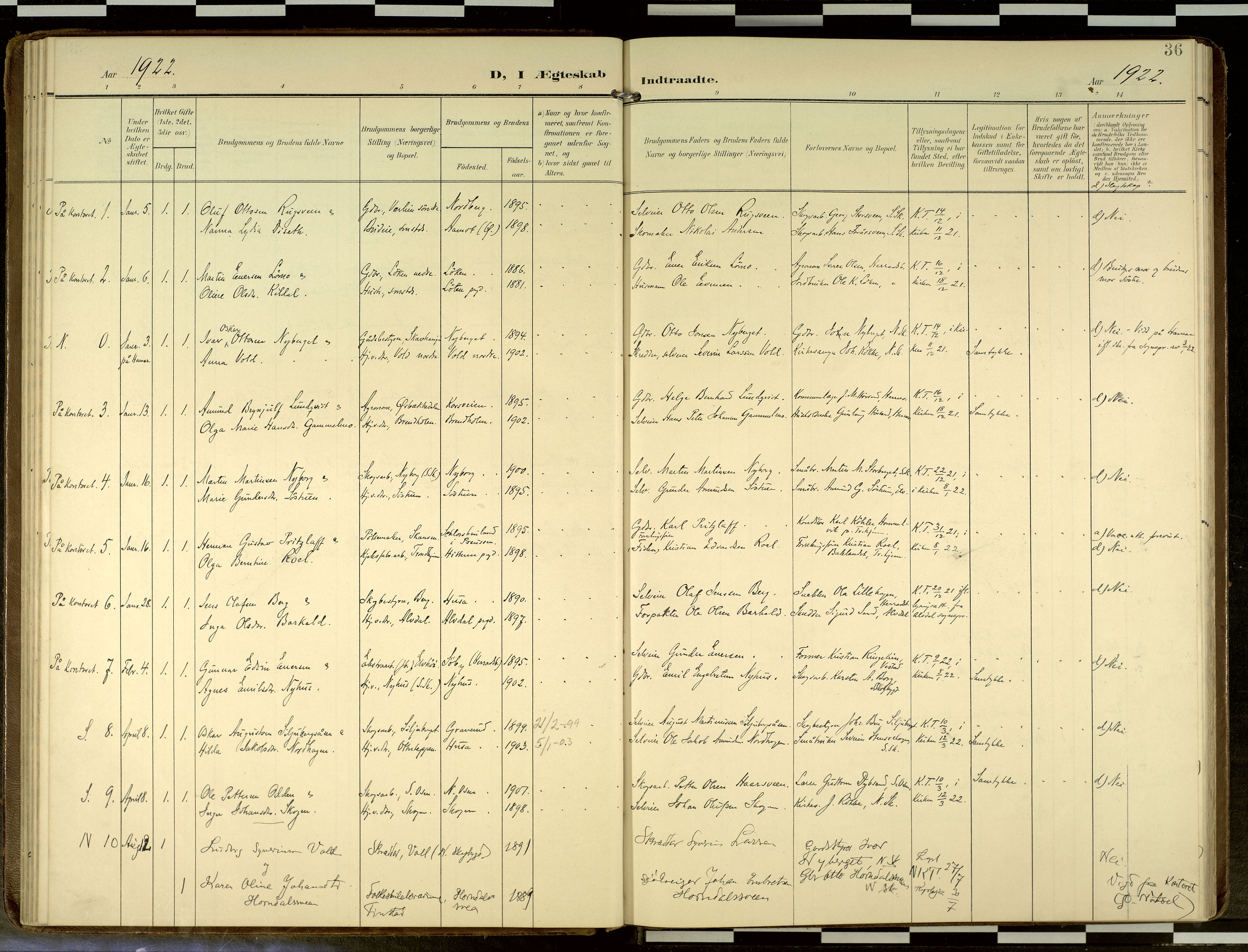 Elverum prestekontor, AV/SAH-PREST-044/H/Ha/Haa/L0019: Parish register (official) no. 19, 1903-1926, p. 36