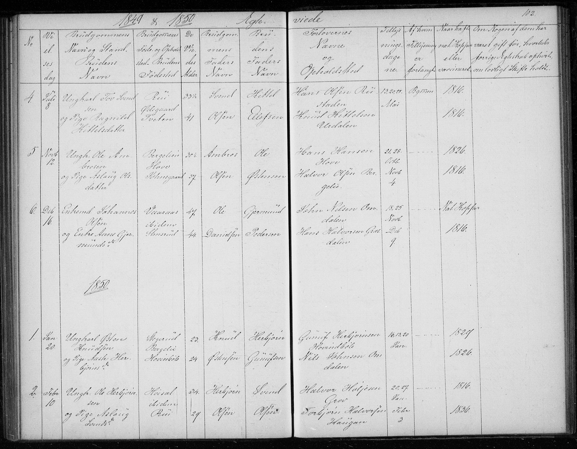 Gransherad kirkebøker, SAKO/A-267/F/Fb/L0003: Parish register (official) no. II 3, 1844-1859, p. 102