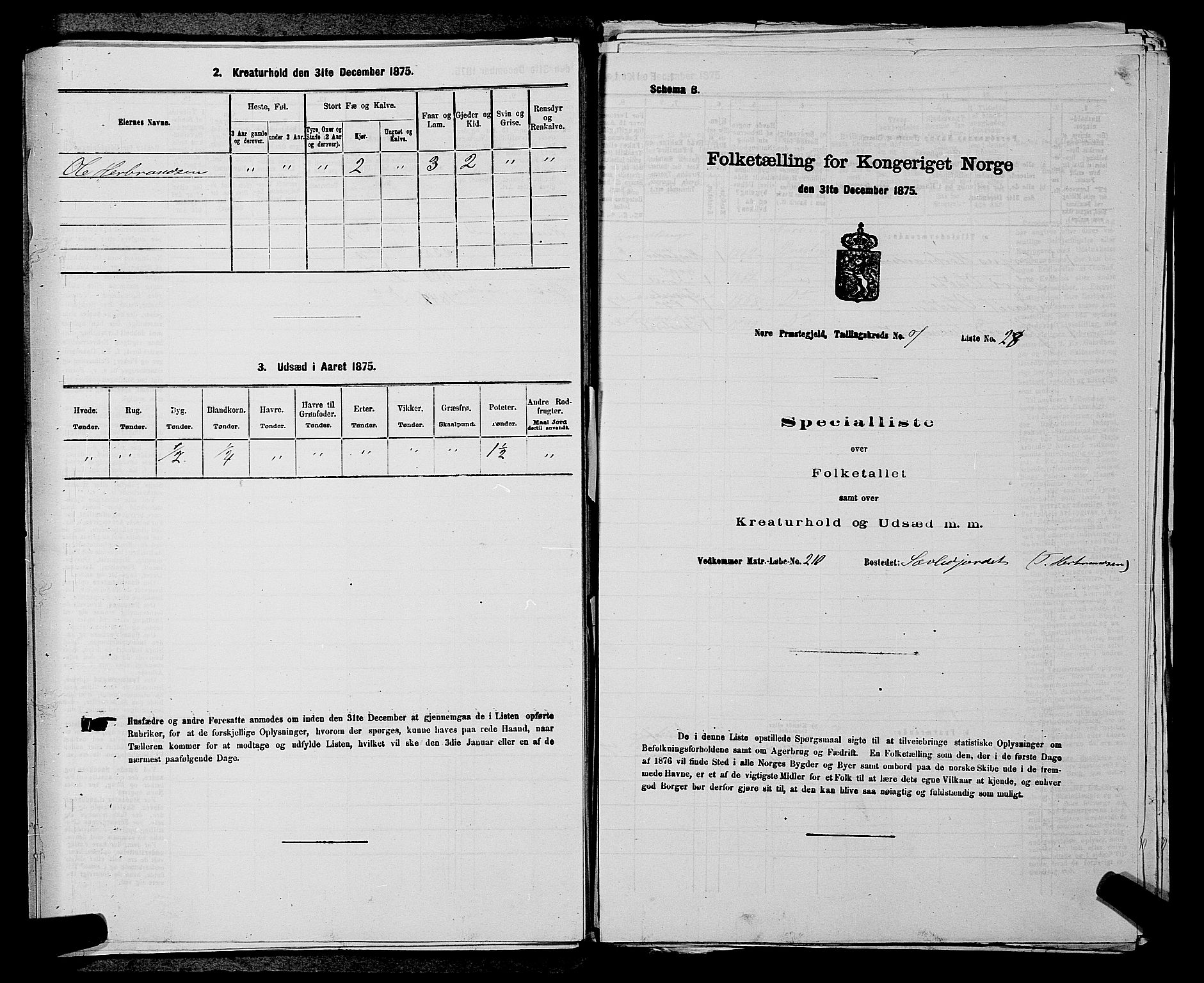 SAKO, 1875 census for 0633P Nore, 1875, p. 931
