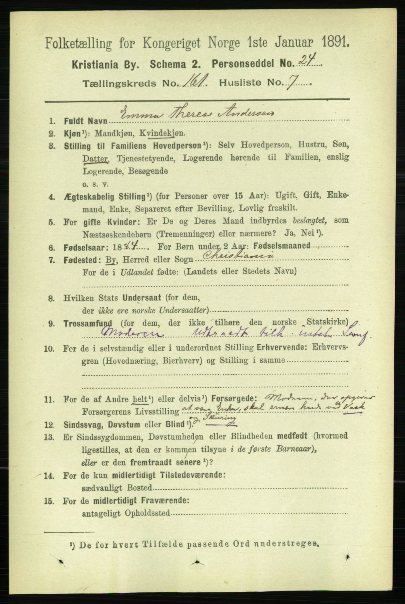 RA, 1891 census for 0301 Kristiania, 1891, p. 91744