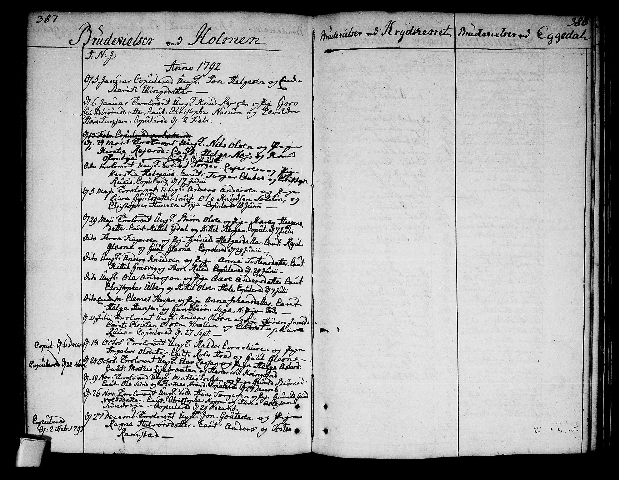 Sigdal kirkebøker, AV/SAKO-A-245/F/Fa/L0002: Parish register (official) no. I 2, 1778-1792, p. 387-388