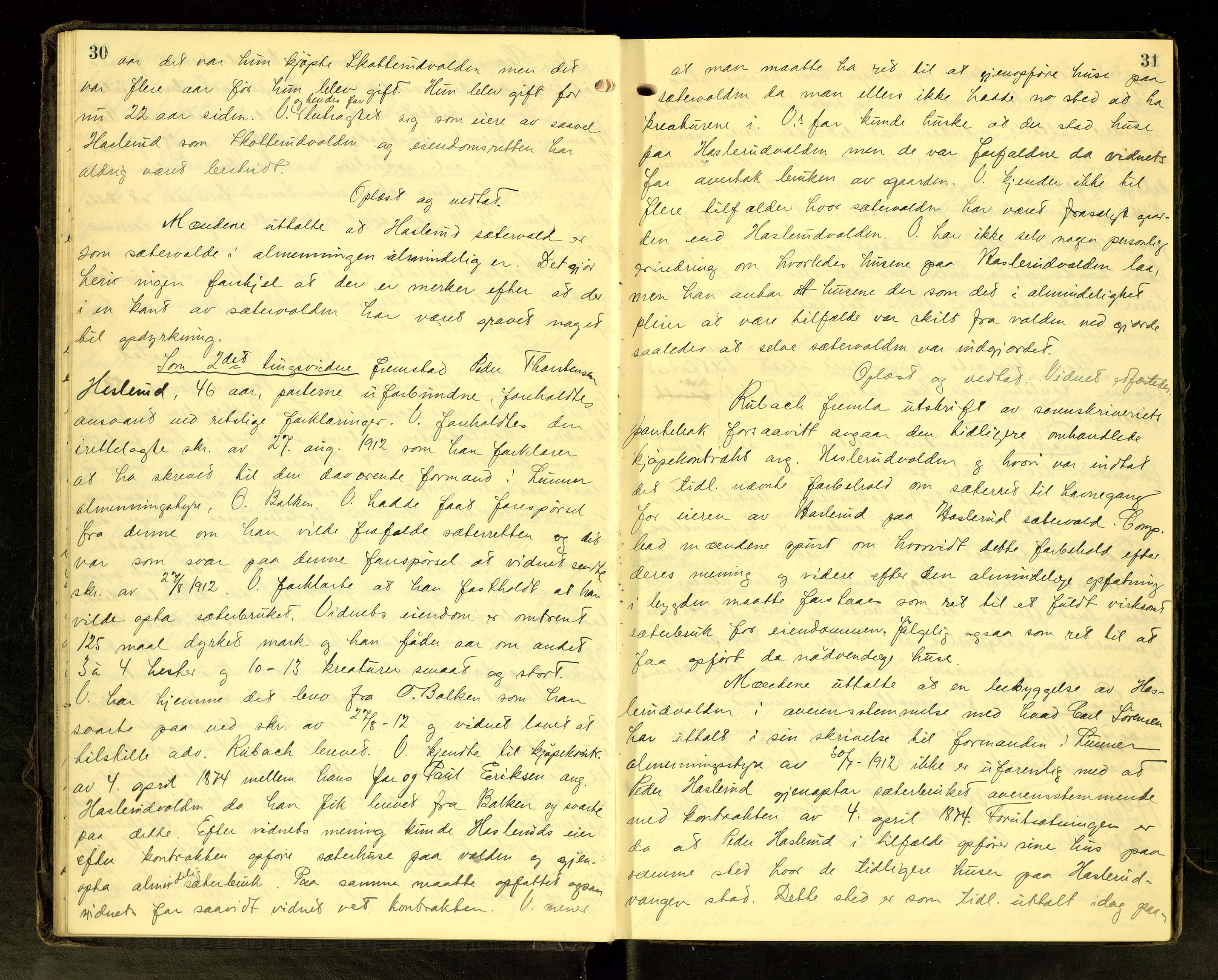 Hadeland og Land tingrett, AV/SAH-TING-010/G/Gc/L0056: Ekstrarettsprotokoll, 1916-1918, p. 30-31