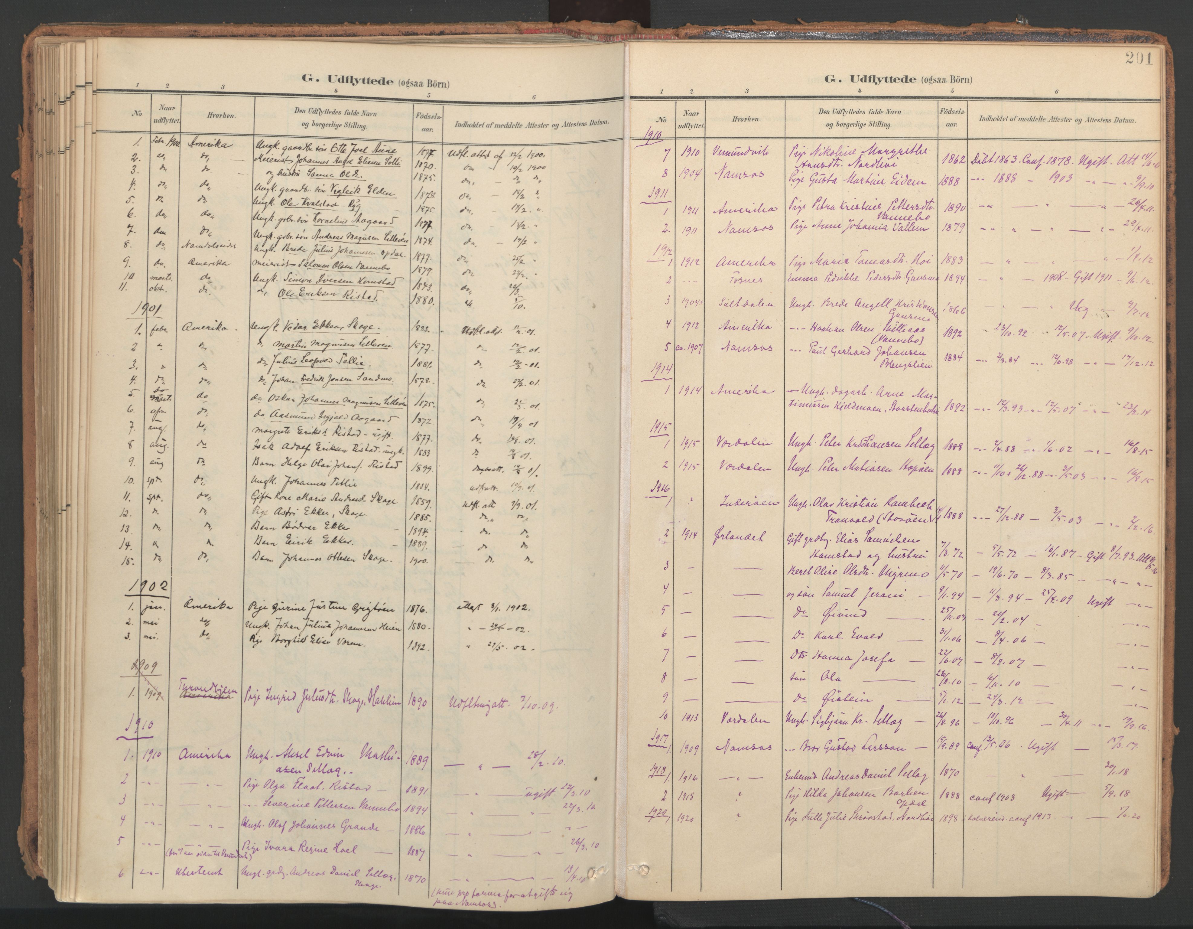 Ministerialprotokoller, klokkerbøker og fødselsregistre - Nord-Trøndelag, SAT/A-1458/766/L0564: Parish register (official) no. 767A02, 1900-1932, p. 201