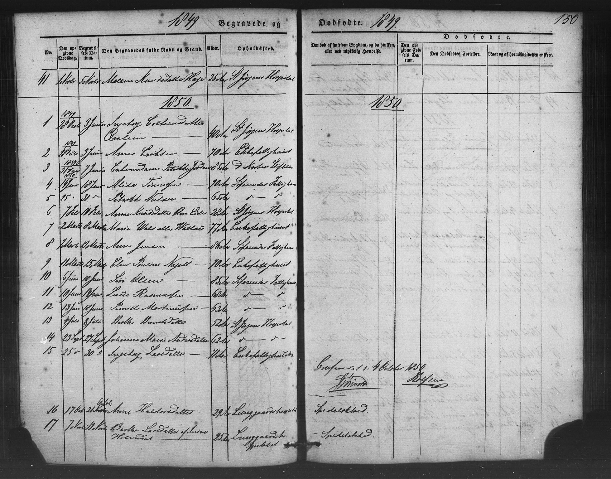 St. Jørgens hospital og Årstad sokneprestembete, AV/SAB-A-99934: Parish register (copy) no. A 5, 1844-1871, p. 150