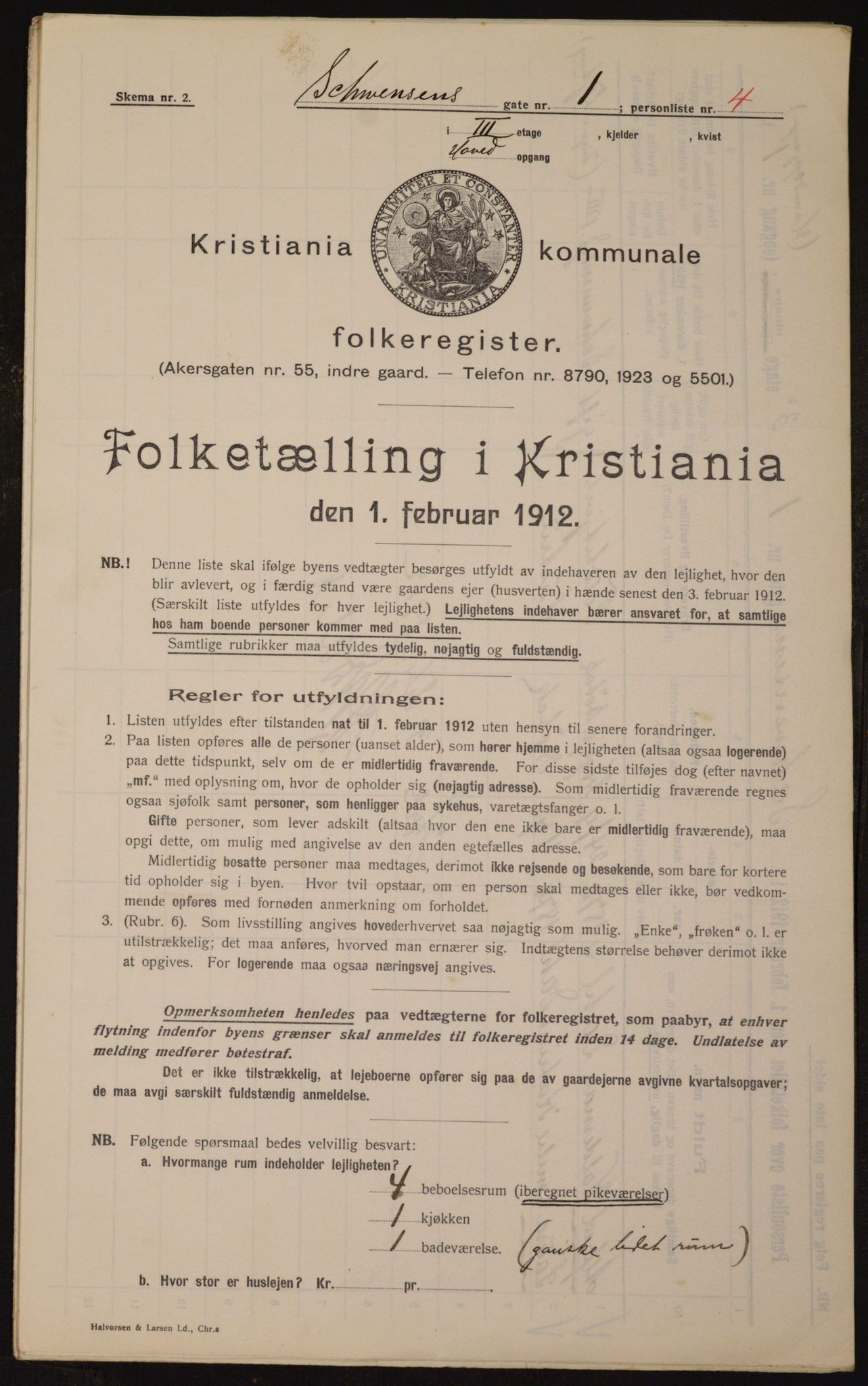 OBA, Municipal Census 1912 for Kristiania, 1912, p. 92888
