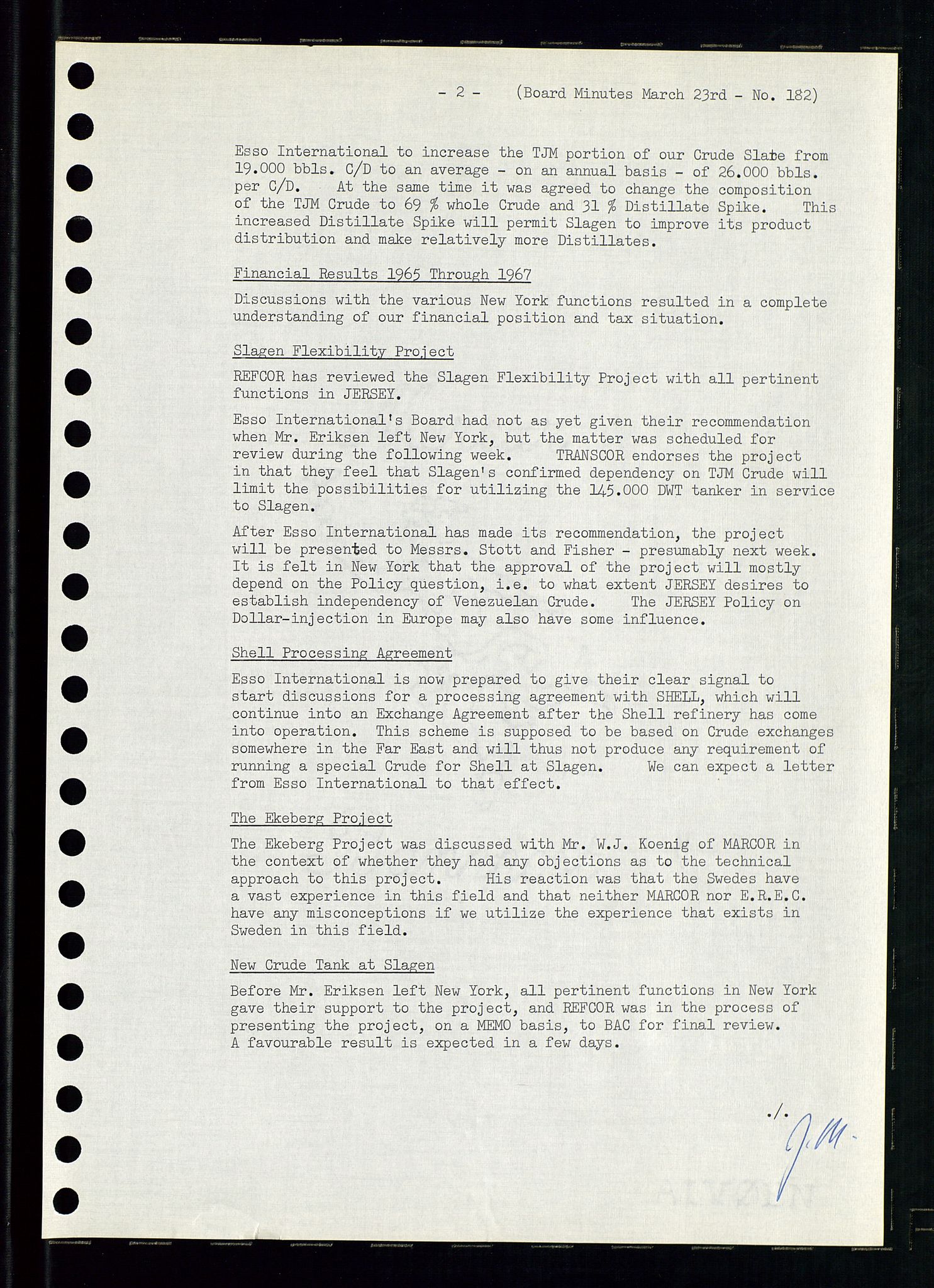 Pa 0982 - Esso Norge A/S, AV/SAST-A-100448/A/Aa/L0002/0001: Den administrerende direksjon Board minutes (styrereferater) / Den administrerende direksjon Board minutes (styrereferater), 1965, p. 137