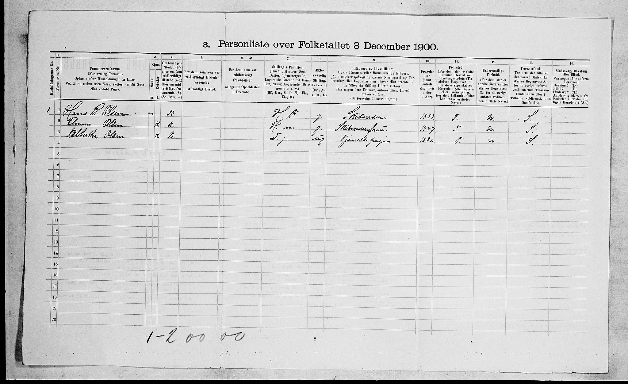 RA, 1900 census for Tjøme, 1900, p. 826