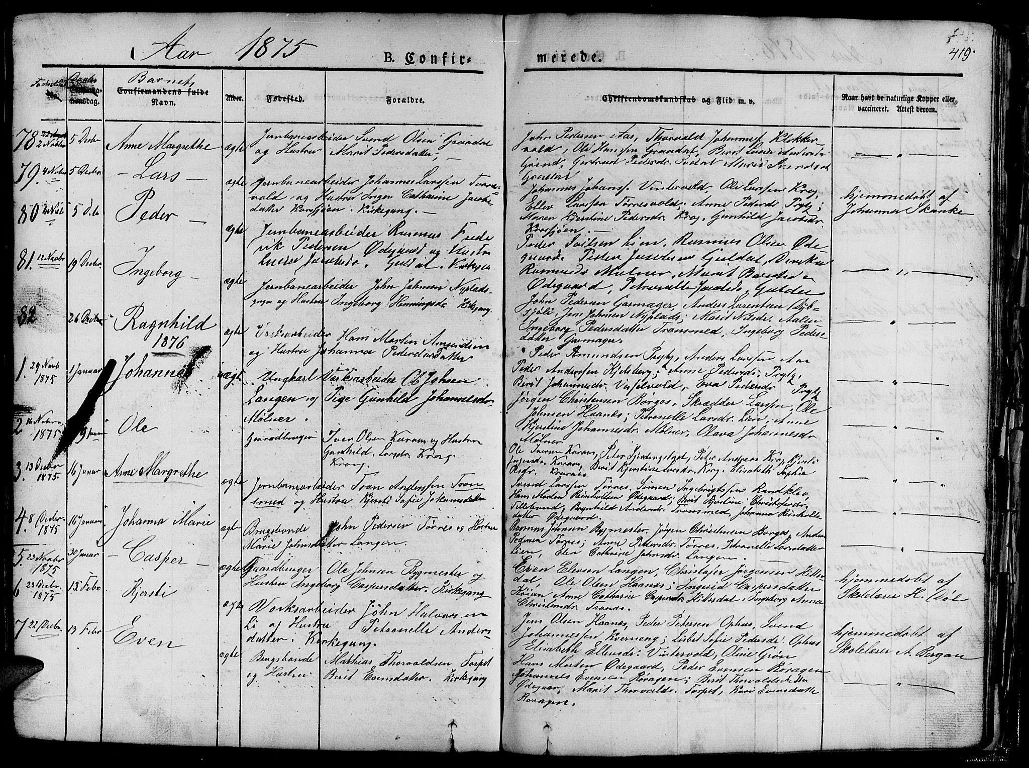 Ministerialprotokoller, klokkerbøker og fødselsregistre - Sør-Trøndelag, SAT/A-1456/681/L0938: Parish register (copy) no. 681C02, 1829-1879, p. 419