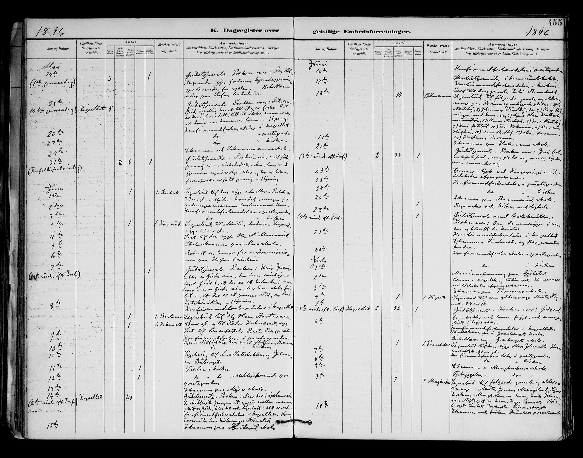Brandval prestekontor, AV/SAH-PREST-034/H/Ha/Haa/L0003: Parish register (official) no. 3, 1894-1909, p. 455