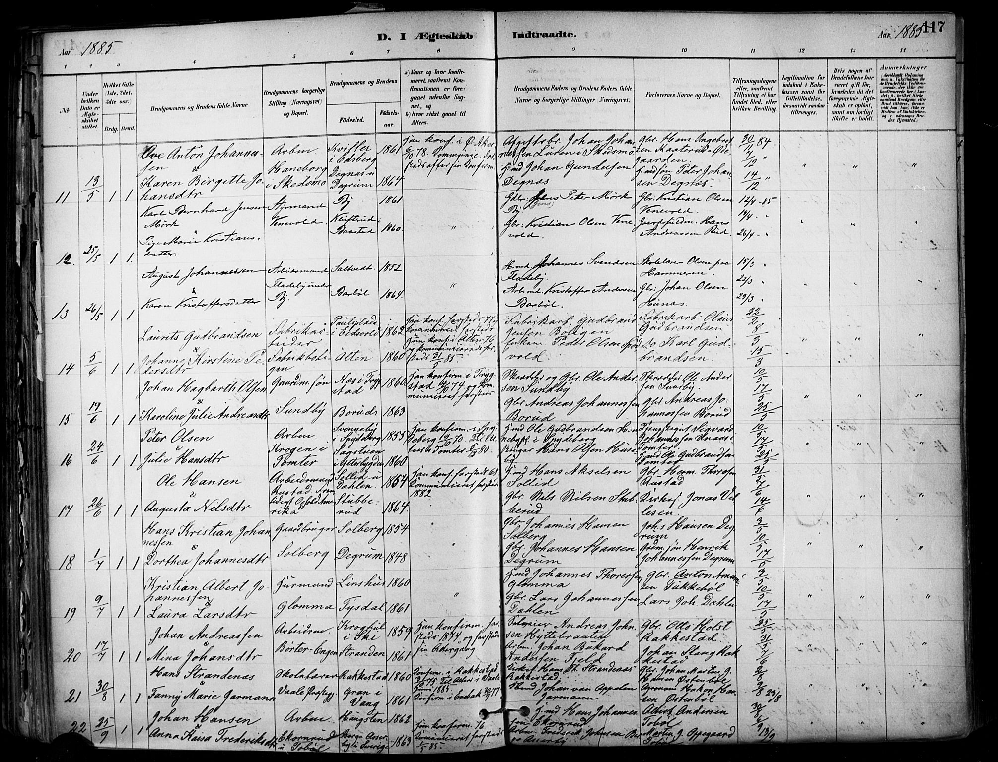 Enebakk prestekontor Kirkebøker, SAO/A-10171c/F/Fa/L0016: Parish register (official) no. I 16, 1883-1898, p. 117