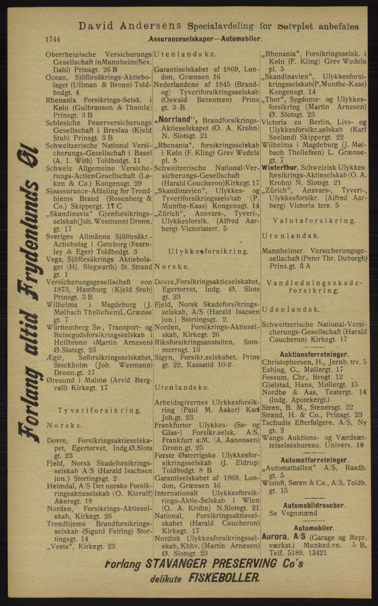 Kristiania/Oslo adressebok, PUBL/-, 1913, p. 1700