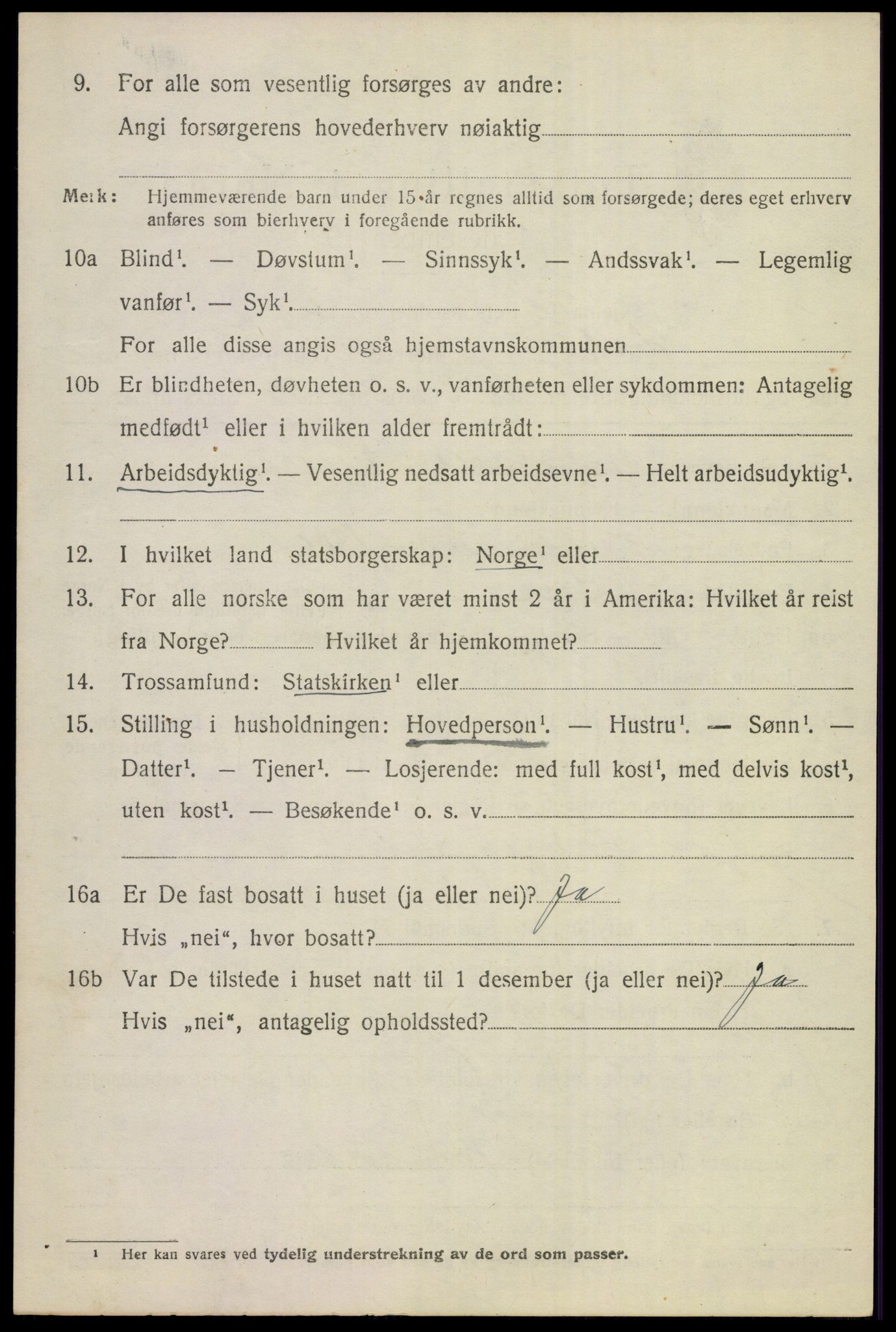 SAKO, 1920 census for Hole, 1920, p. 3538