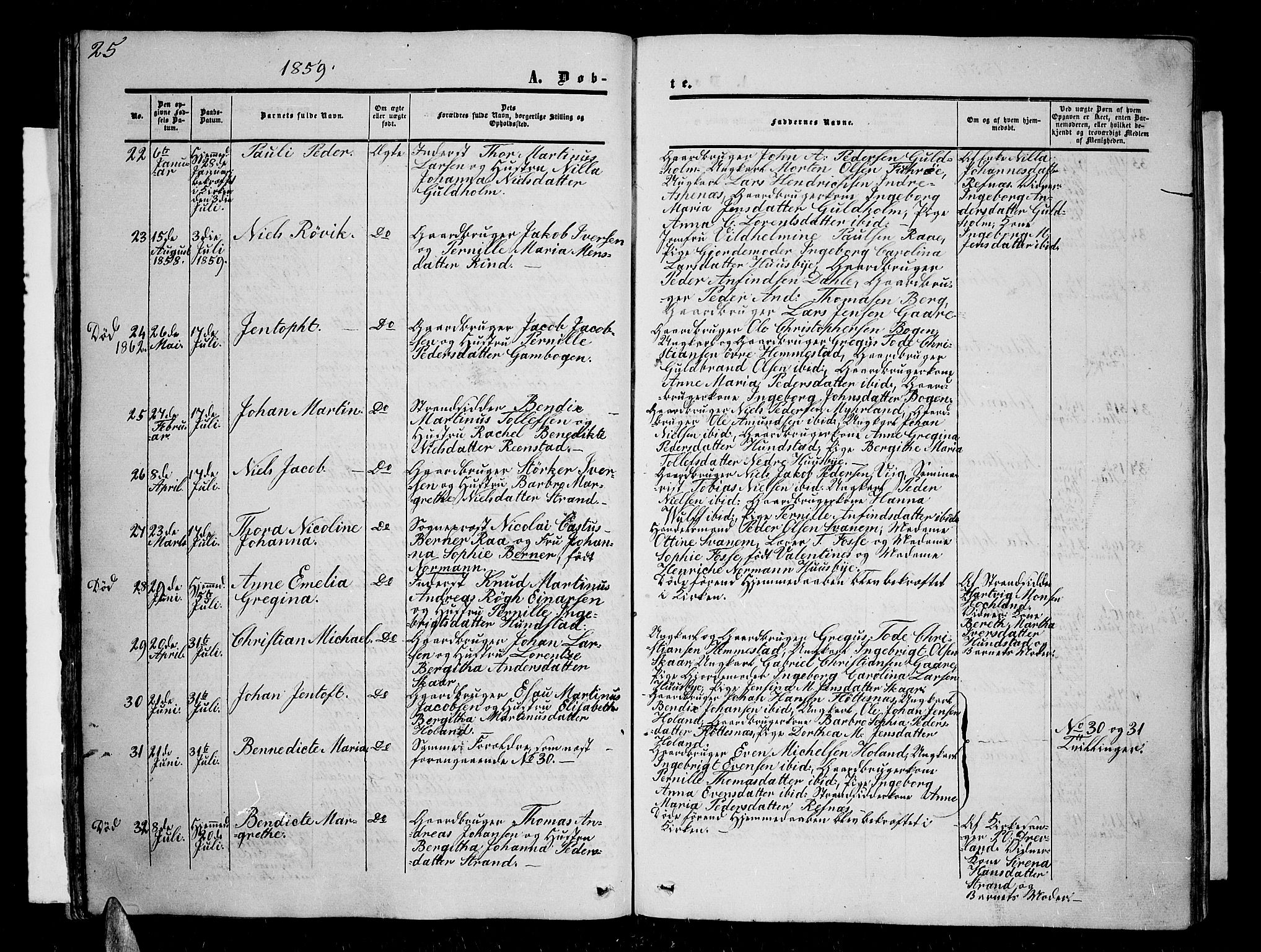 Kvæfjord sokneprestkontor, AV/SATØ-S-1323/G/Ga/Gab/L0003klokker: Parish register (copy) no. 3, 1856-1870, p. 25