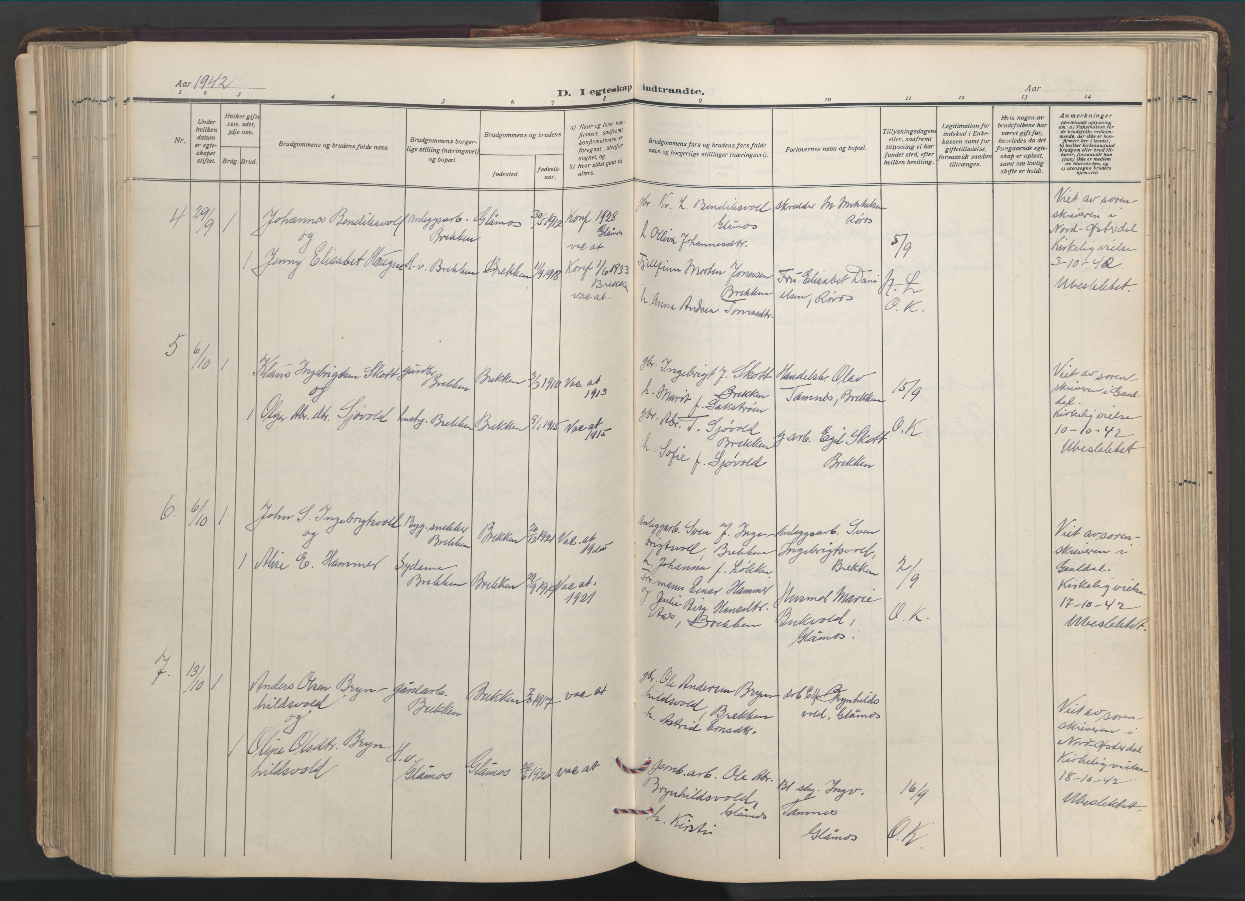 Ministerialprotokoller, klokkerbøker og fødselsregistre - Sør-Trøndelag, SAT/A-1456/683/L0951: Parish register (copy) no. 683C03, 1919-1970