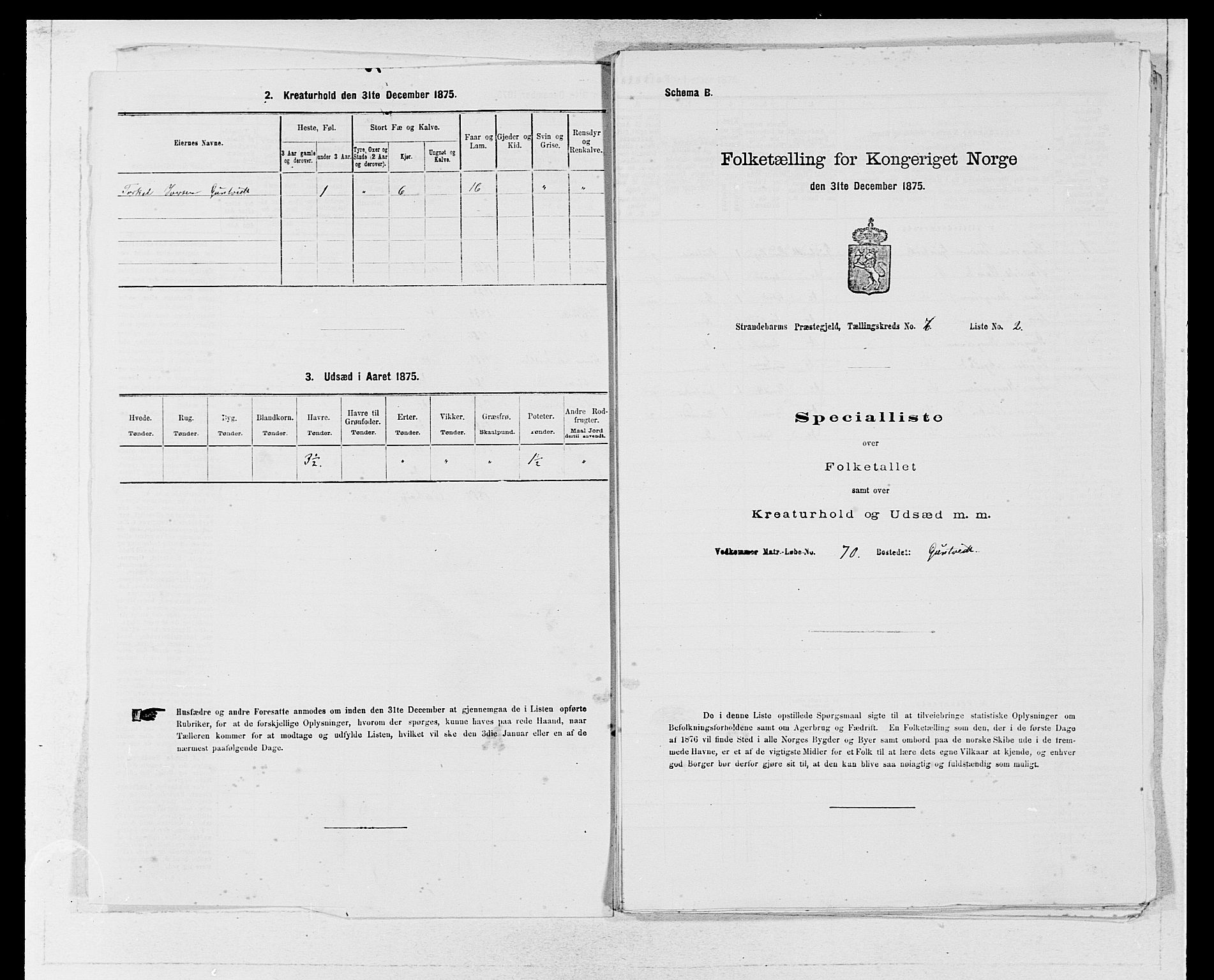 SAB, 1875 census for 1226P Strandebarm, 1875, p. 808