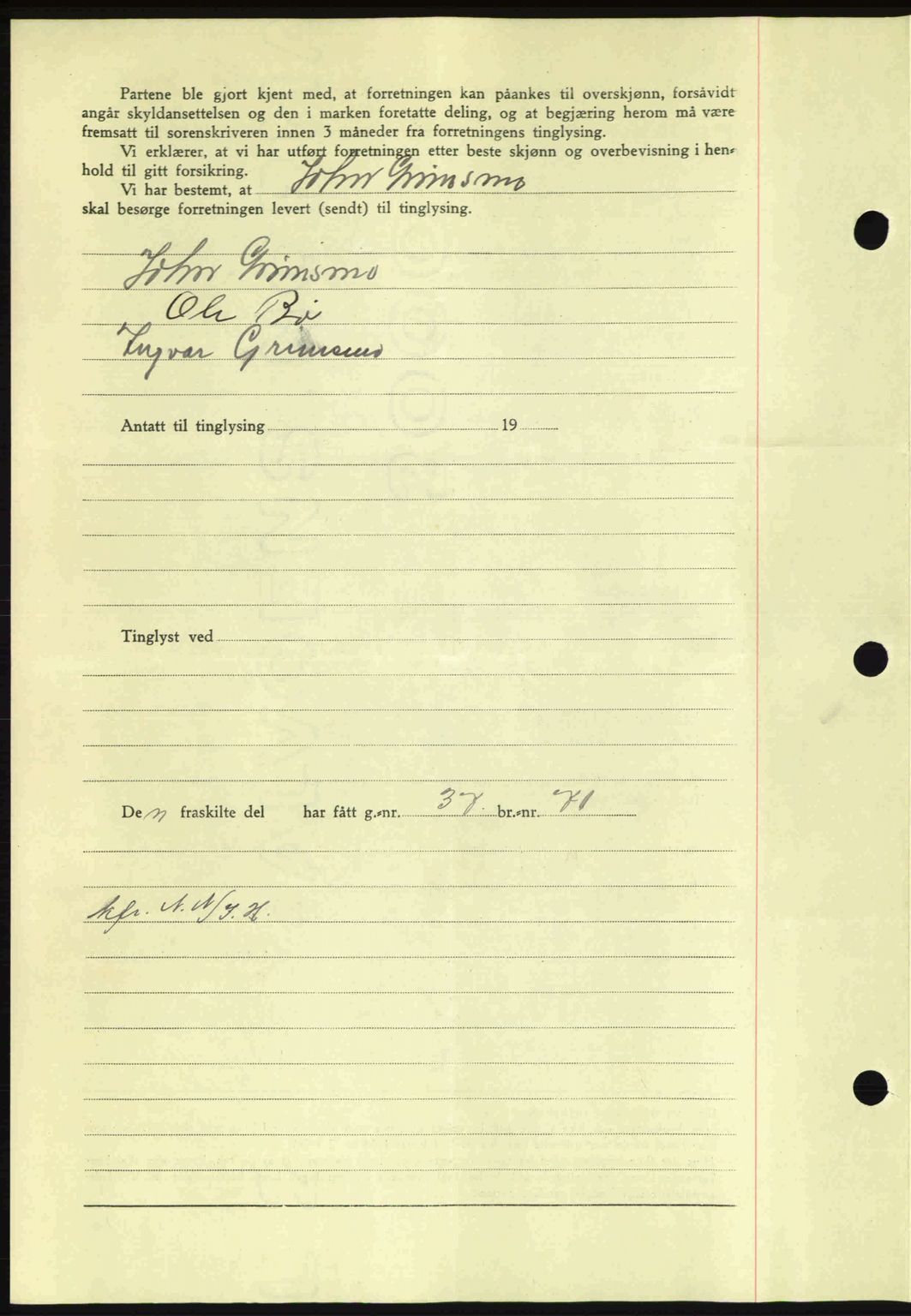 Nordmøre sorenskriveri, AV/SAT-A-4132/1/2/2Ca: Mortgage book no. A93, 1942-1942, Diary no: : 2676/1942