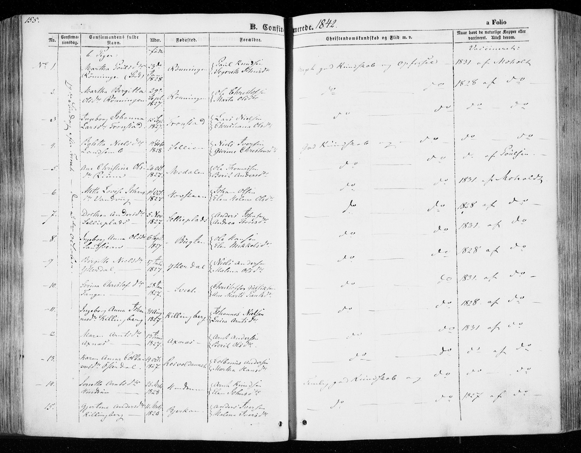 Ministerialprotokoller, klokkerbøker og fødselsregistre - Nord-Trøndelag, SAT/A-1458/701/L0007: Parish register (official) no. 701A07 /1, 1842-1854, p. 155