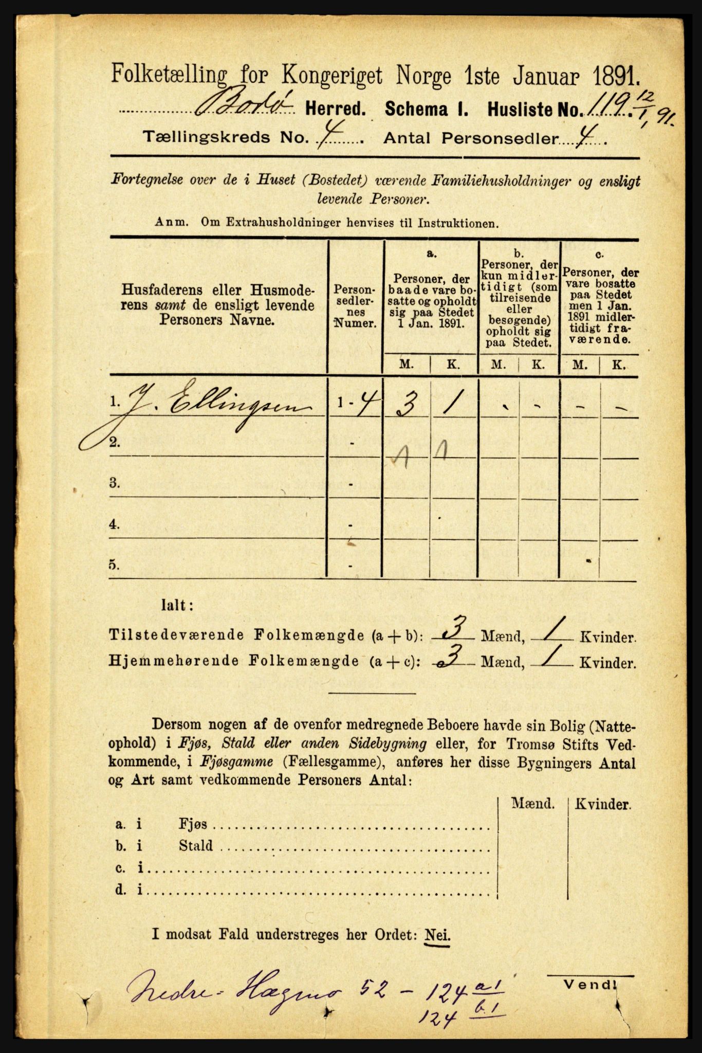 RA, 1891 census for 1843 Bodø, 1891, p. 2240