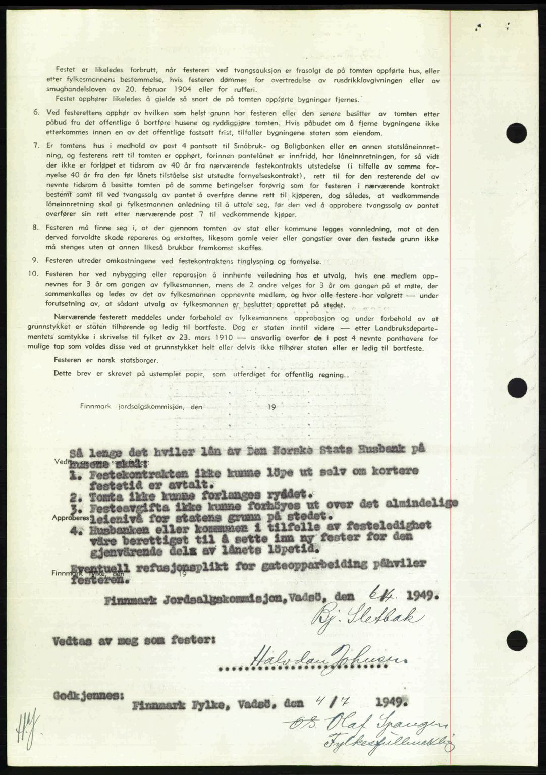 Alta fogderi/sorenskriveri, SATØ/SATØ-5/1/K/Kd/L0037pantebok: Mortgage book no. 39-40, 1948-1949, Diary no: : 776/1949