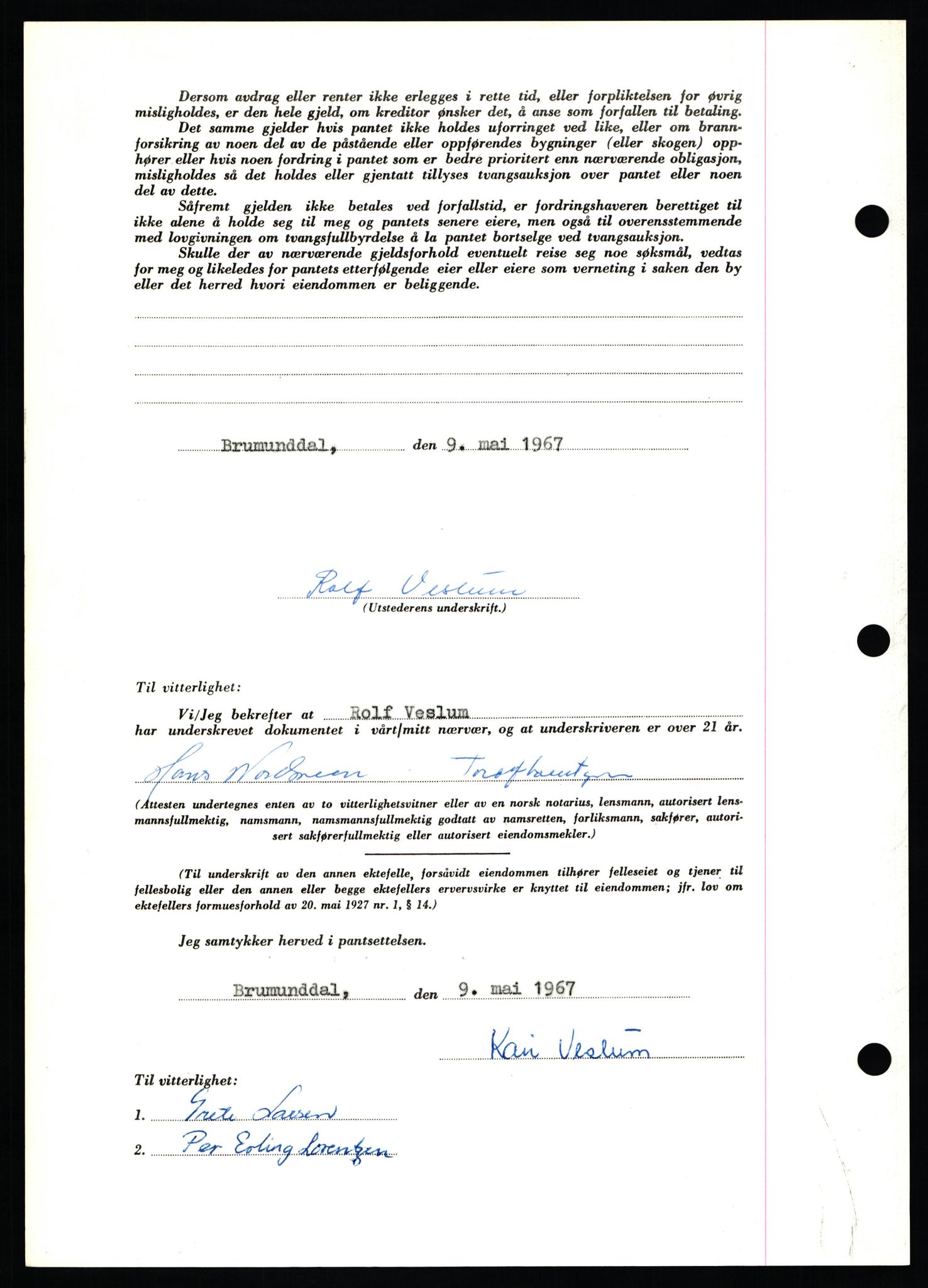Nord-Hedmark sorenskriveri, SAH/TING-012/H/Hb/Hbf/L0071: Mortgage book no. B71, 1967-1967, Diary no: : 2392/1967