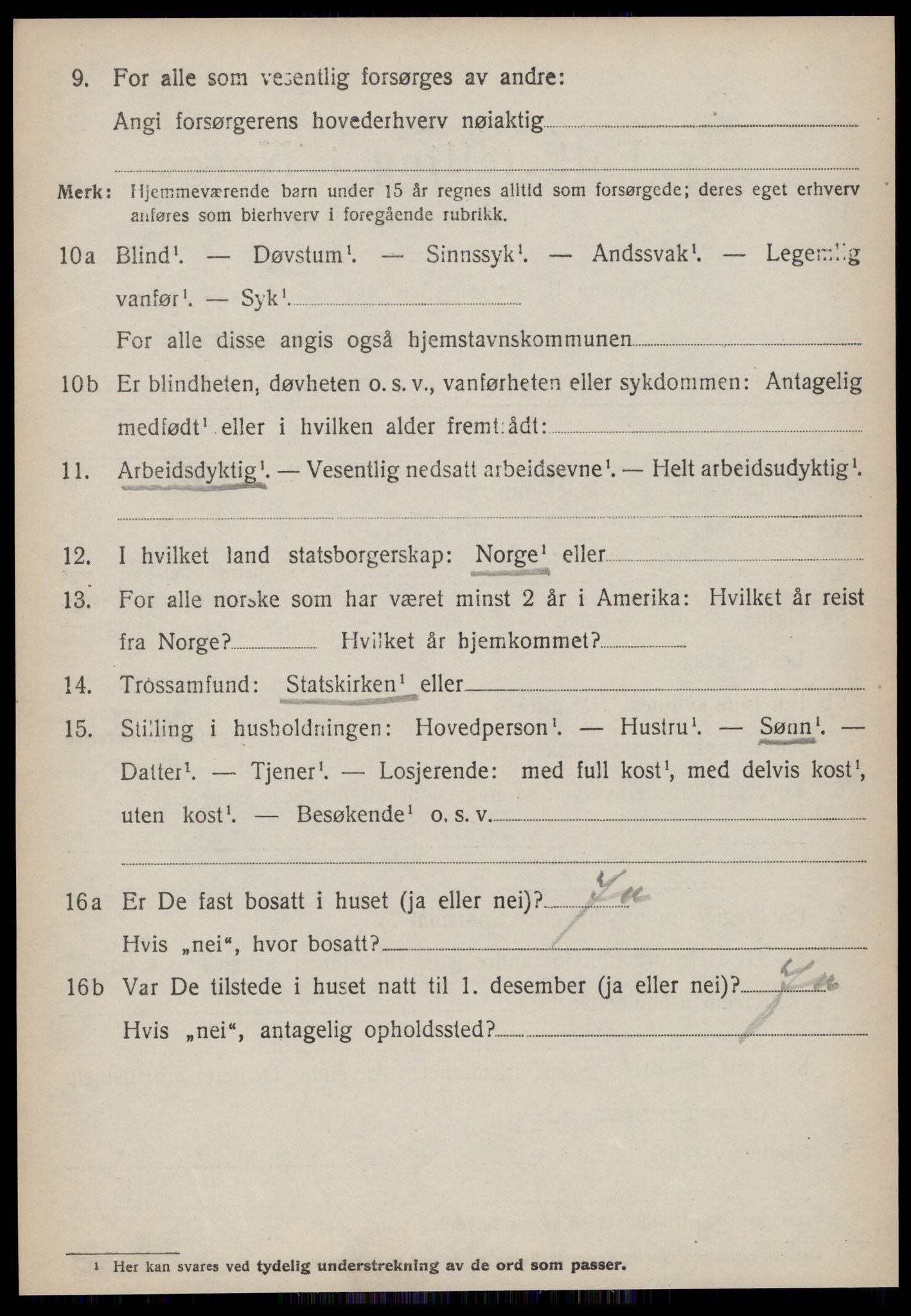 SAT, 1920 census for Vatne, 1920, p. 1847