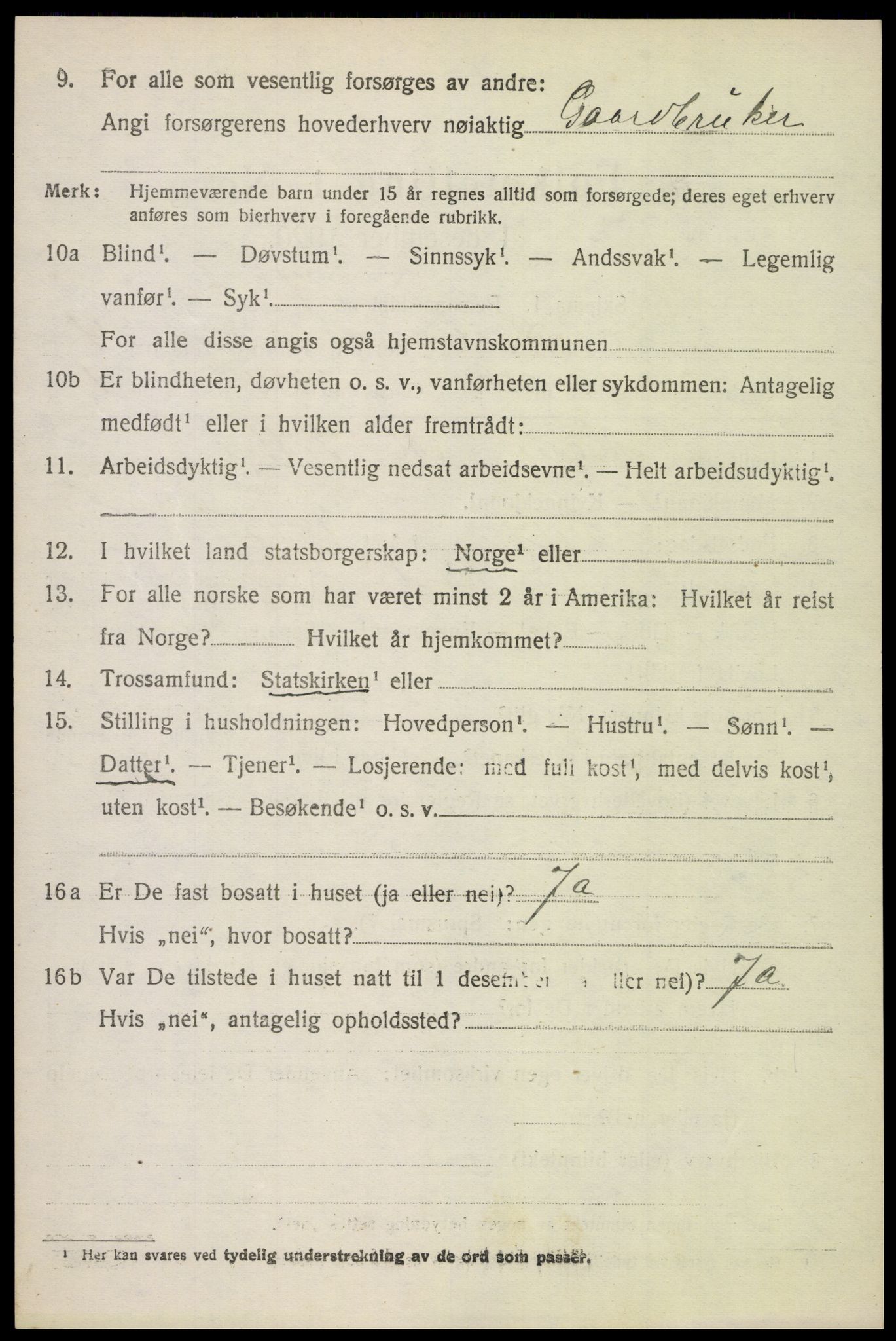 SAH, 1920 census for Kolbu, 1920, p. 3641