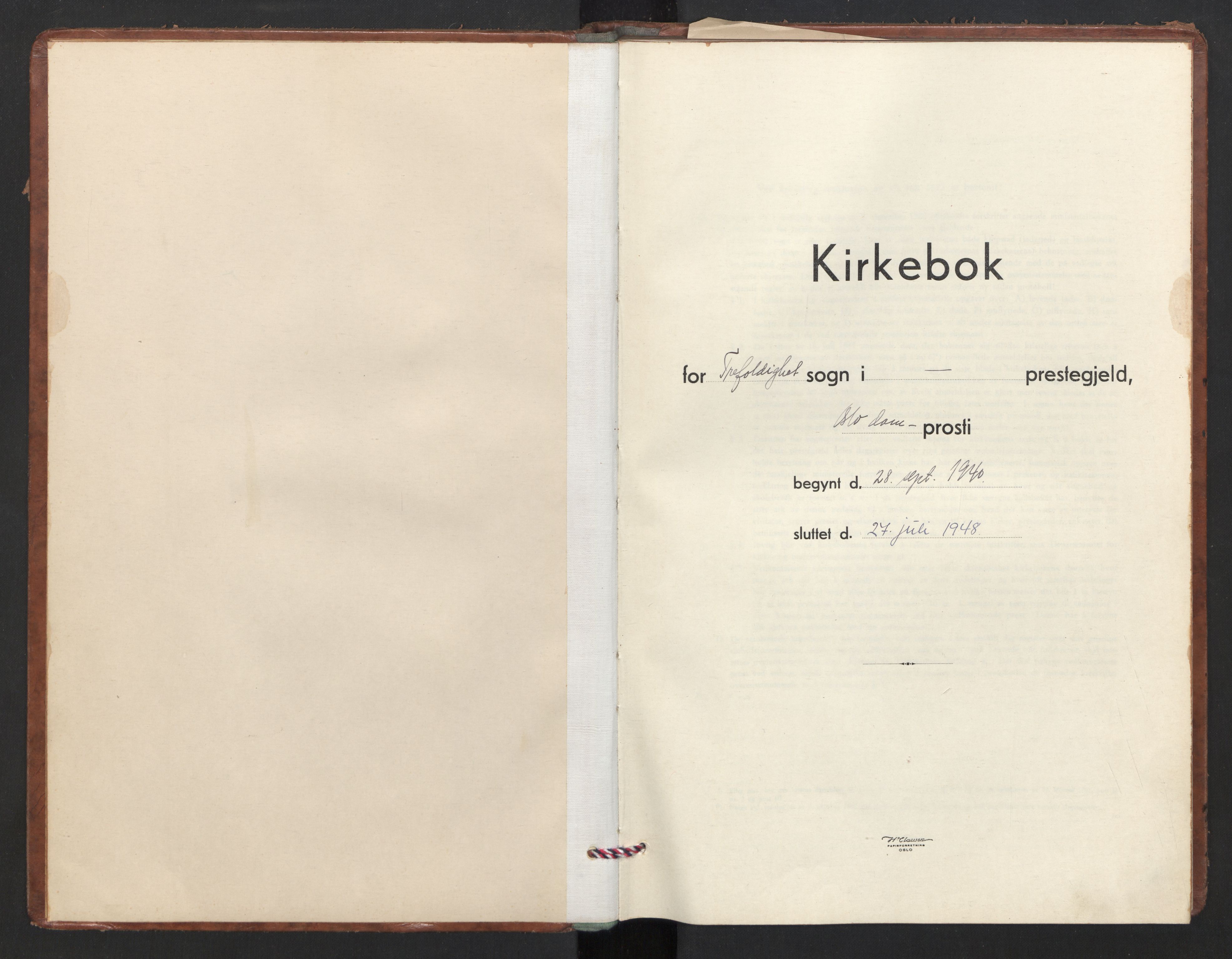 Trefoldighet prestekontor Kirkebøker, SAO/A-10882/F/Fg/L0003: Parish register (official) no. VII 3, 1940-1948