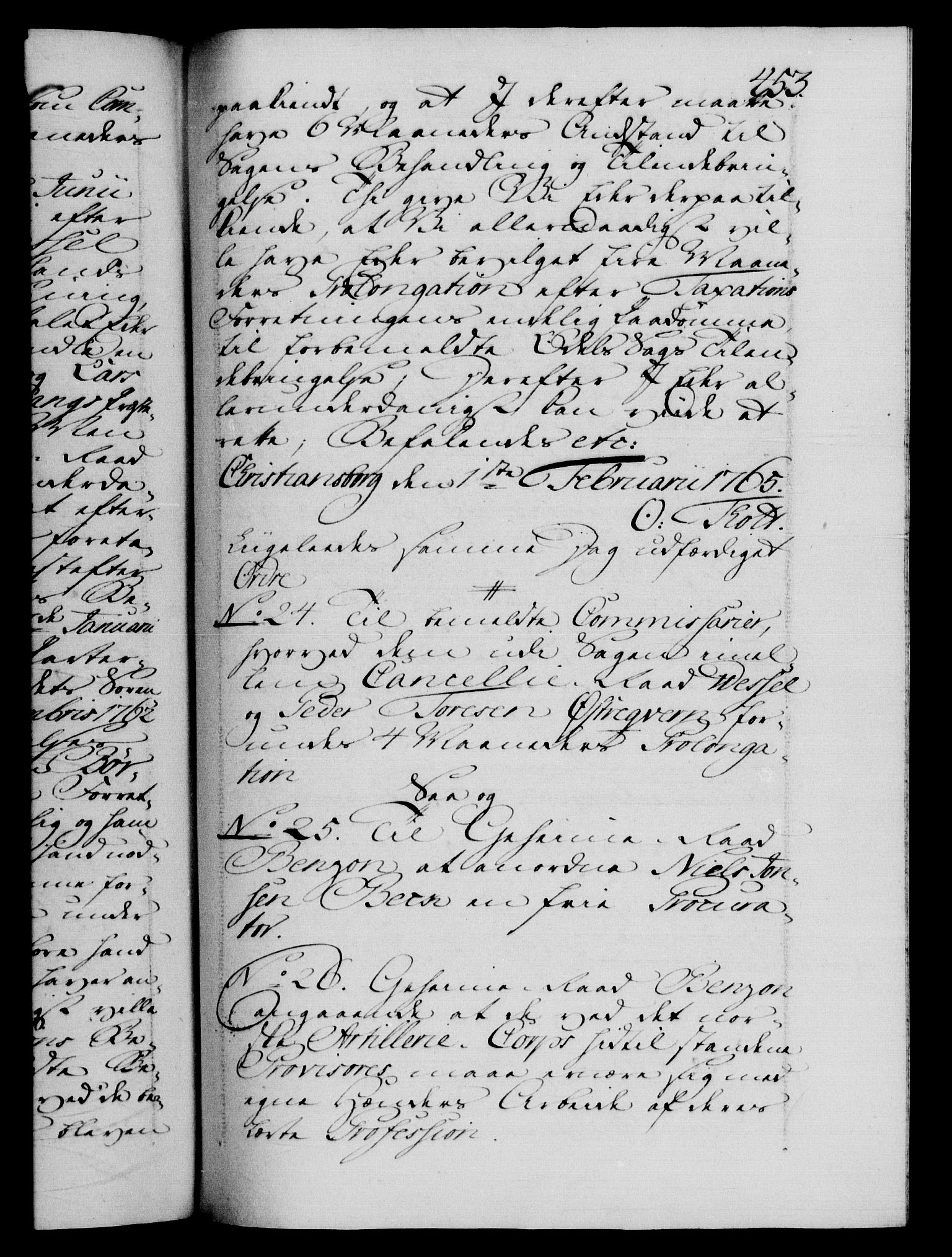 Danske Kanselli 1572-1799, AV/RA-EA-3023/F/Fc/Fca/Fcab/L0037: Norske tegnelser, 1762-1766, p. 453a