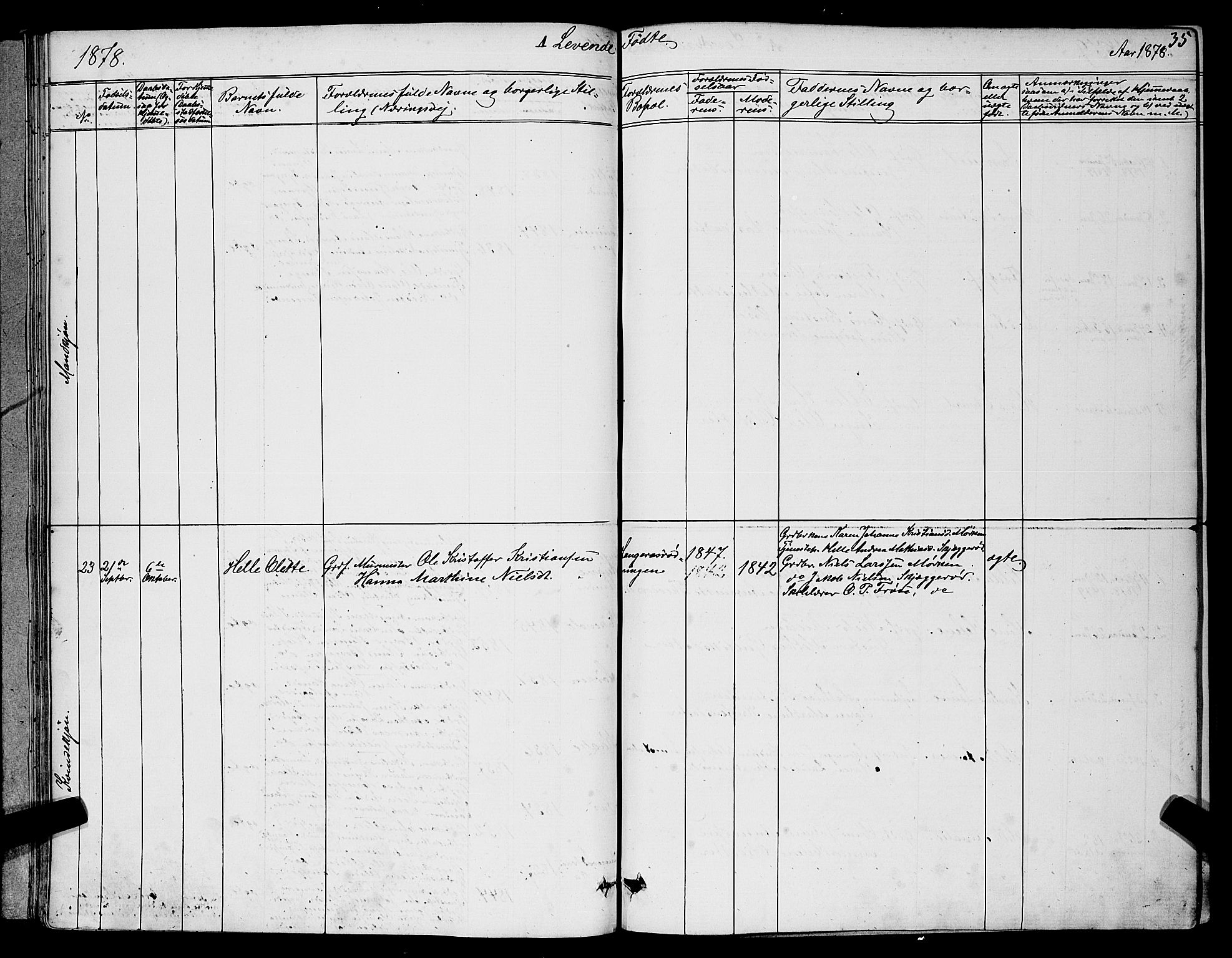 Ramnes kirkebøker, SAKO/A-314/G/Ga/L0003: Parish register (copy) no. I 3, 1870-1896, p. 35