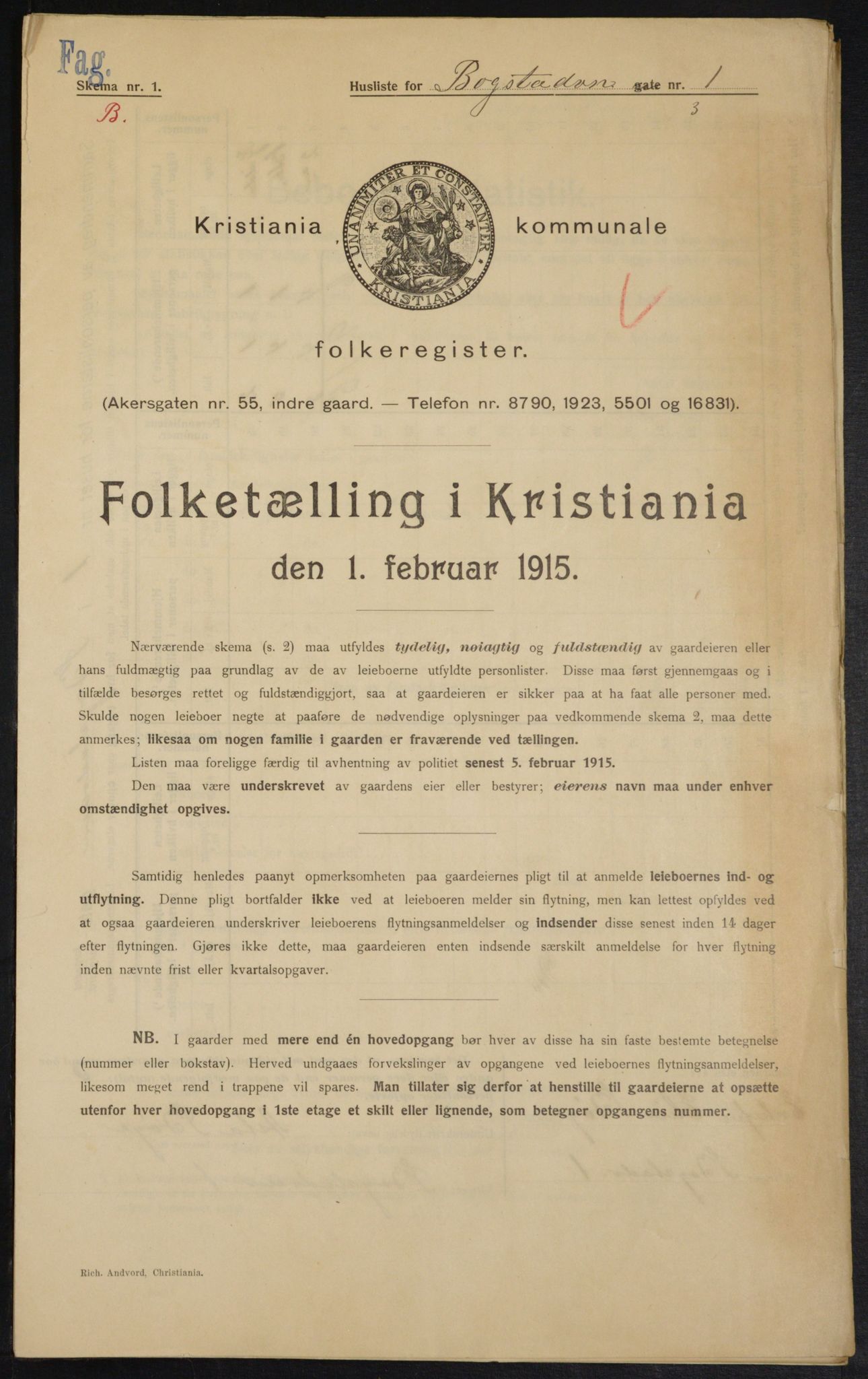 OBA, Municipal Census 1915 for Kristiania, 1915, p. 6810