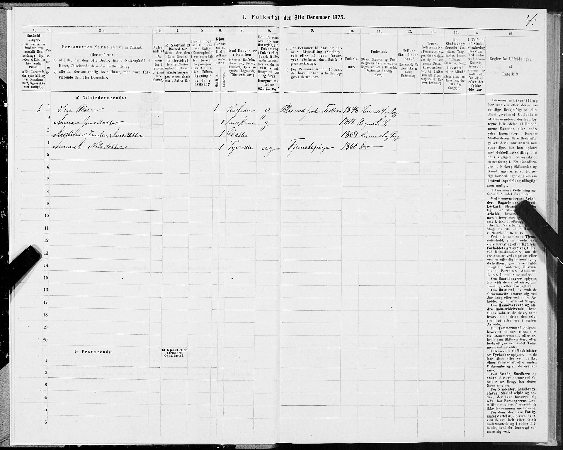 SAT, 1875 census for 1832P Hemnes, 1875, p. 3158