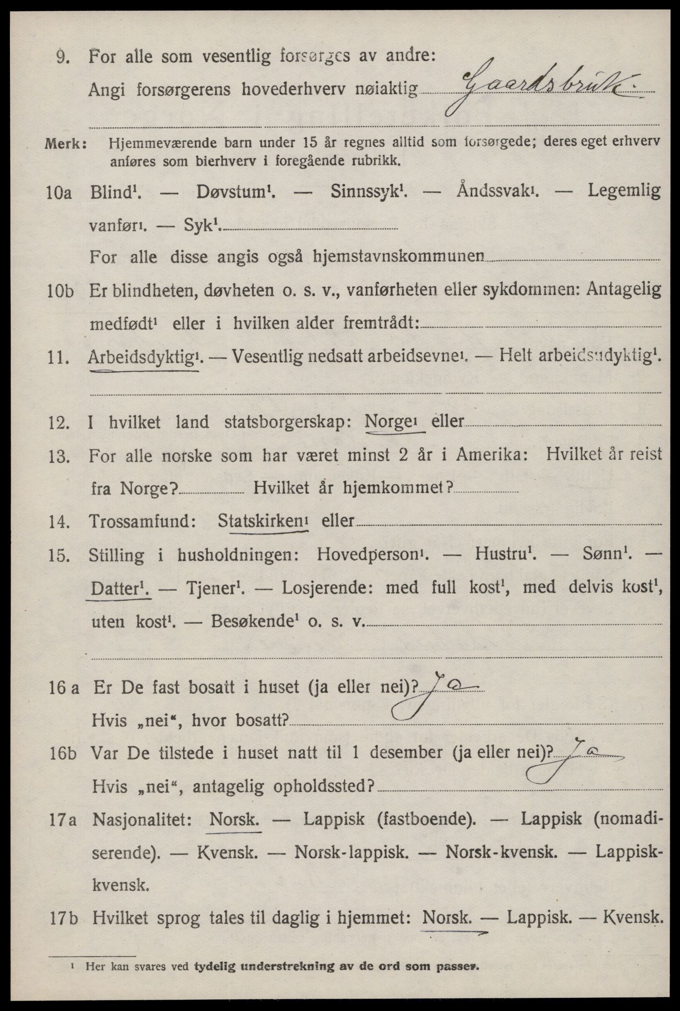 SAT, 1920 census for Ørland, 1920, p. 7868