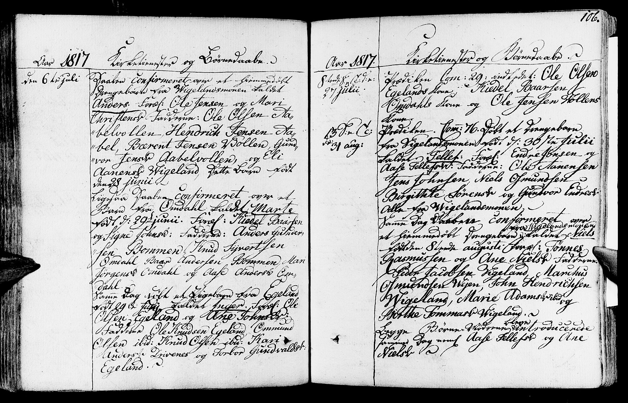 Vennesla sokneprestkontor, AV/SAK-1111-0045/Fa/Fab/L0002: Parish register (official) no. A 2, 1794-1834, p. 106